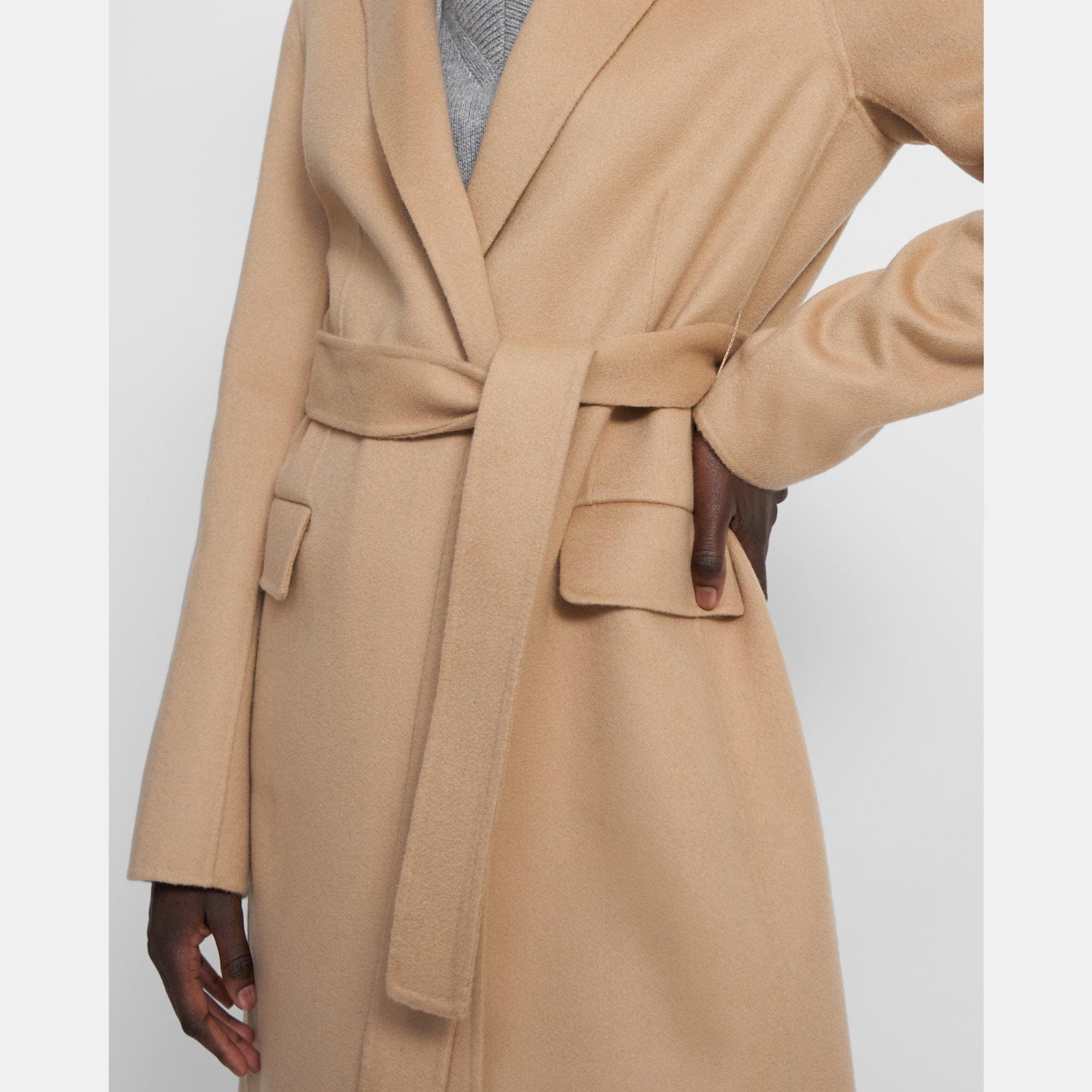 Double-Face Wool-Cashmere Belted Coat | Theory