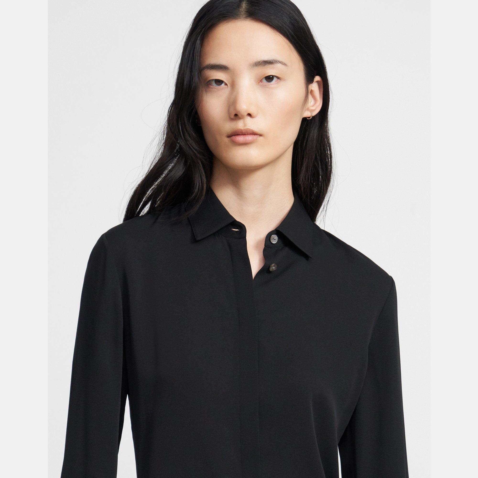 Fitted Shirt in Stretch Silk