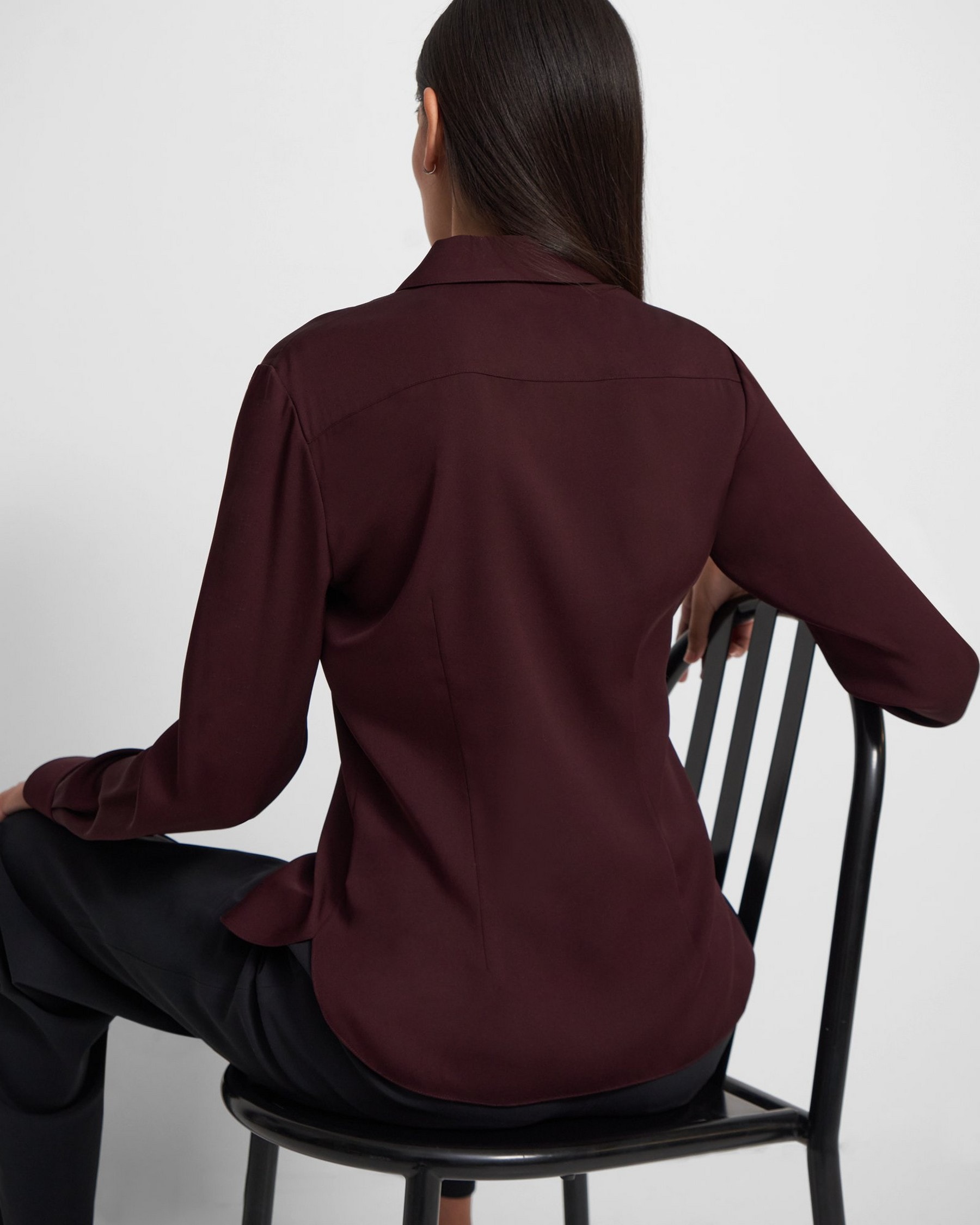 Theory Official Site | Fitted Shirt in Stretch Silk