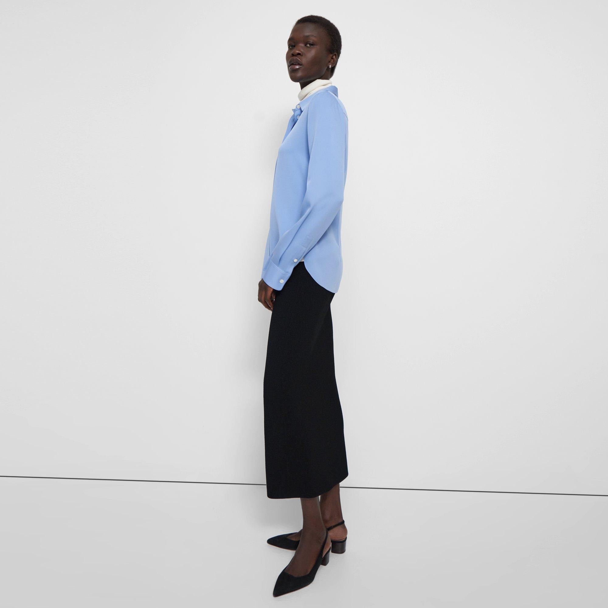 THEORY Classic stretch-silk shirt