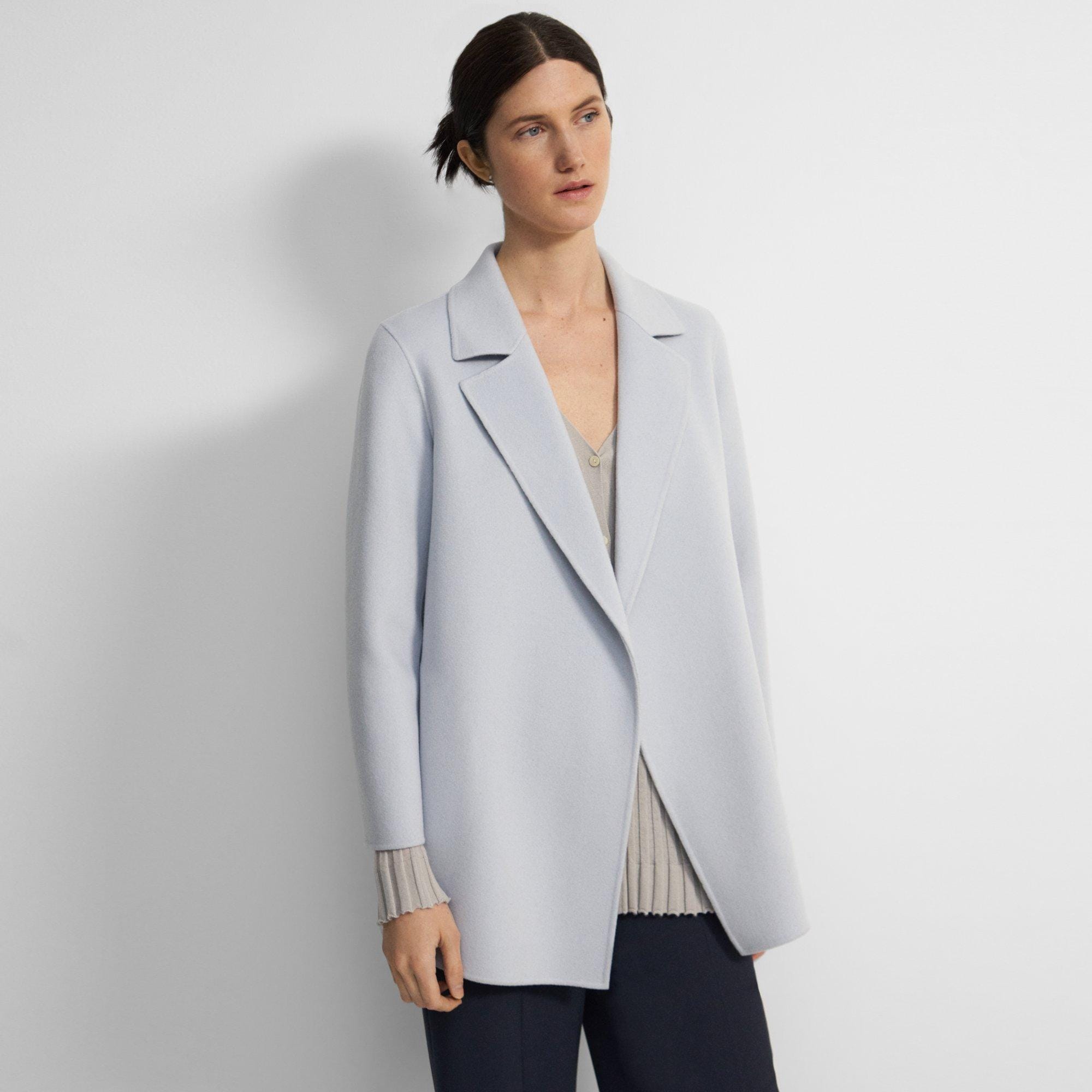 Blue Double-Face Wool-Cashmere Clairene Jacket | Theory