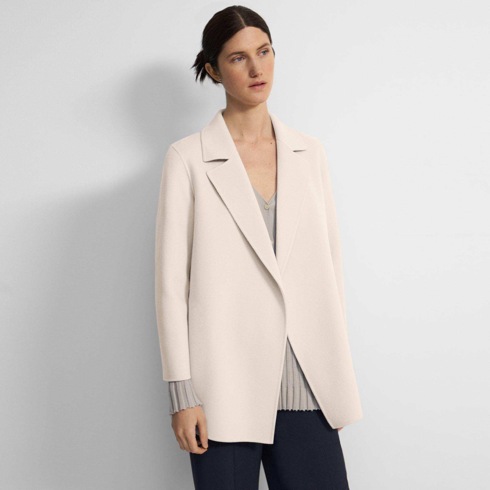 theory relaxed coat in double face wool cashmere