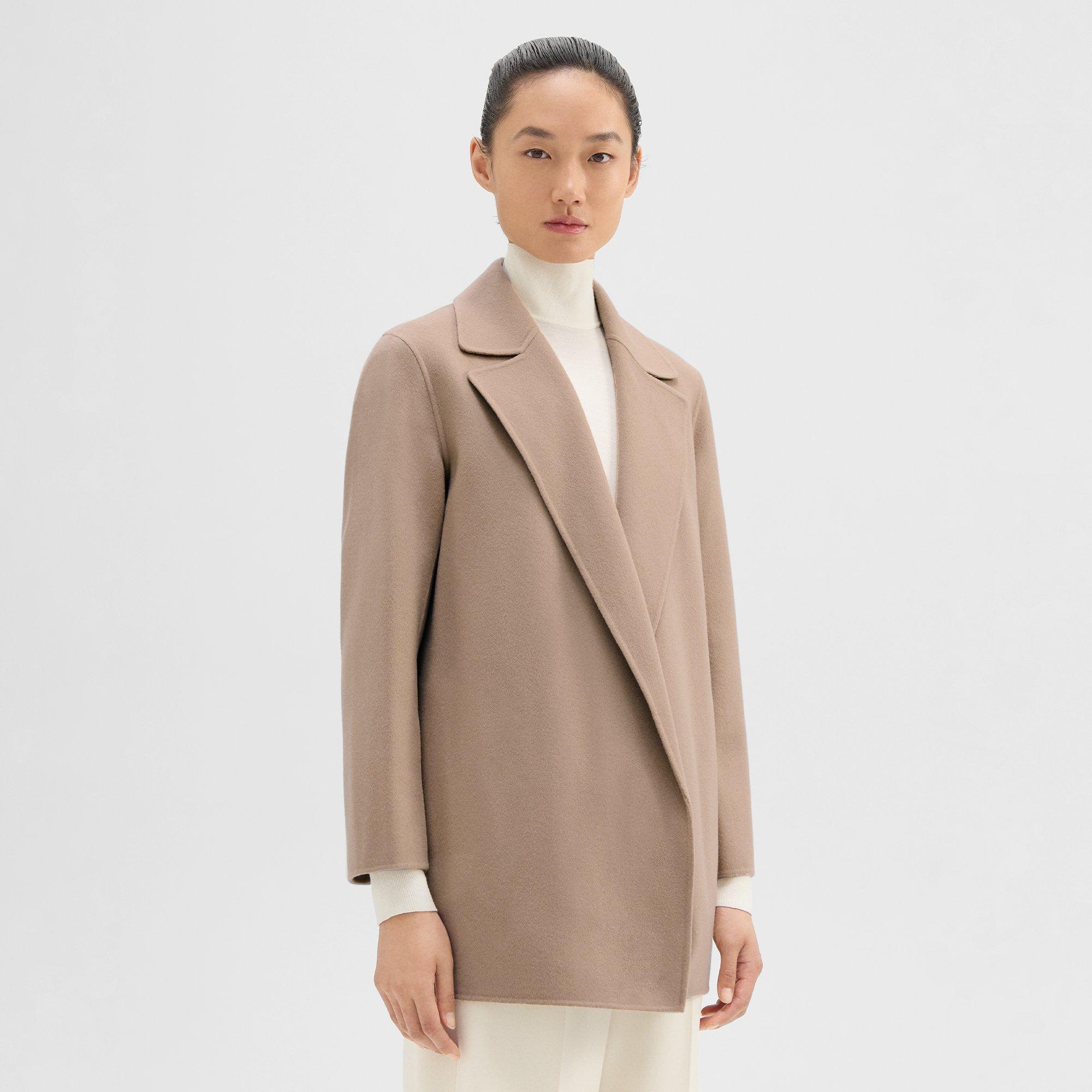 Theory double faced wool/ cashmere blended coat in Beige