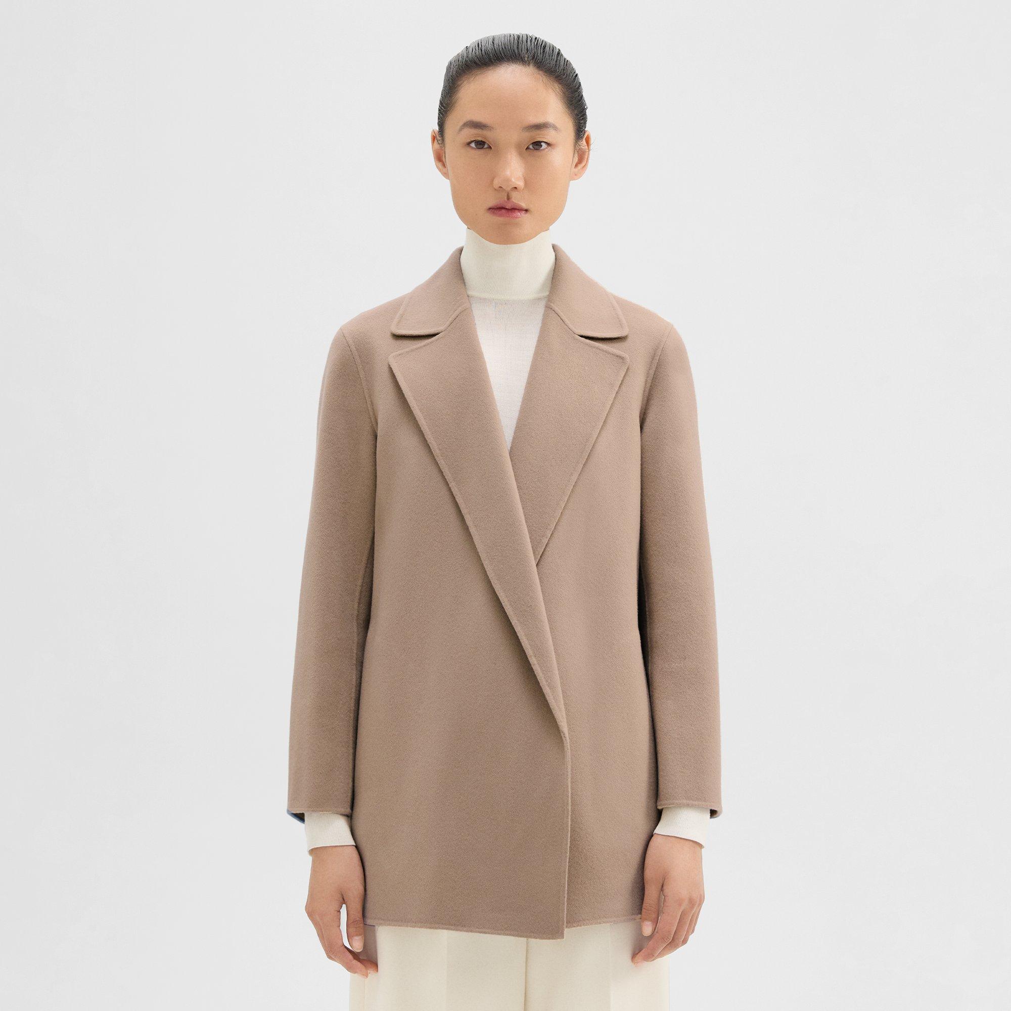 Beige Double Face Wool Cashmere Clairene Jacket Theory