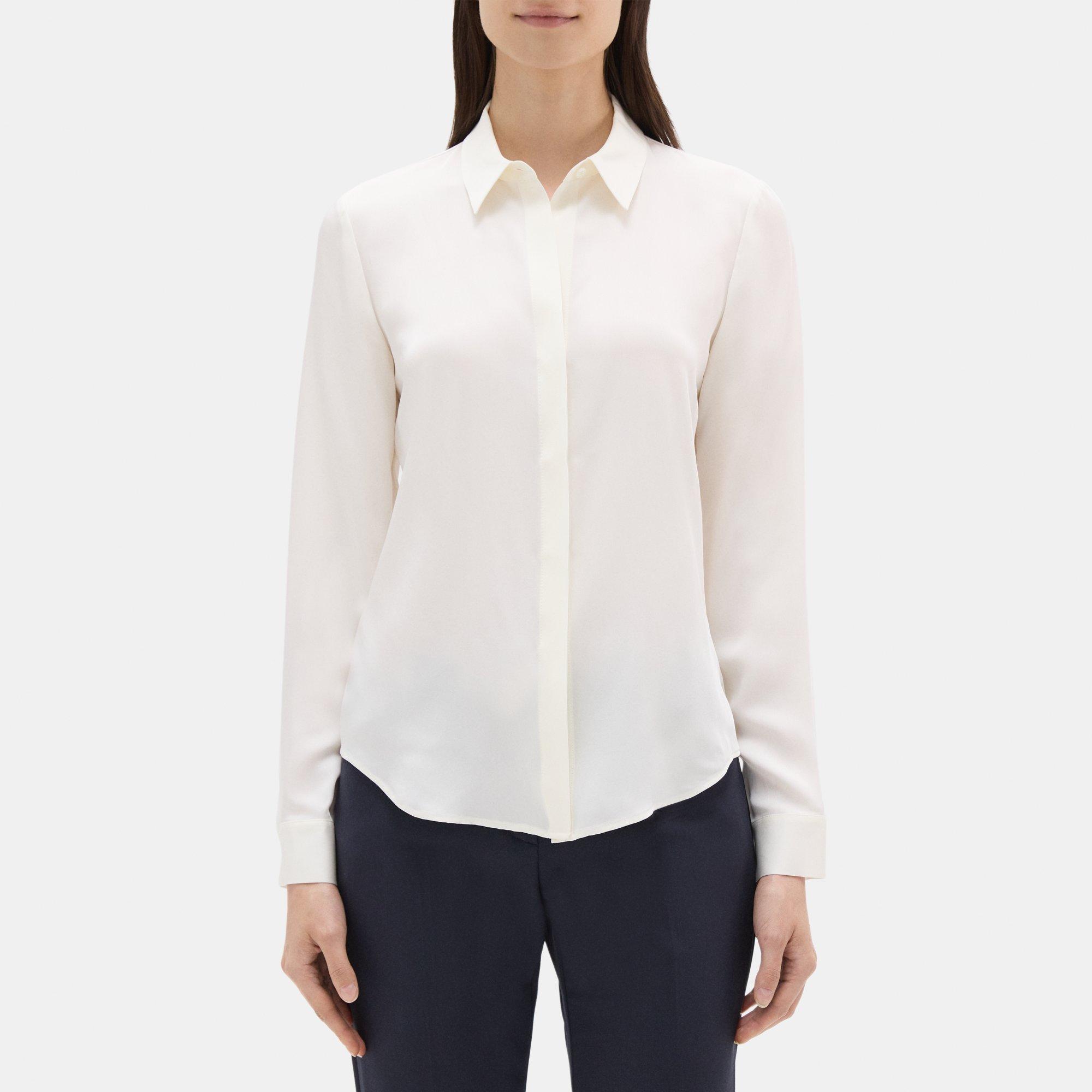 Tailored Shirt in Silk Georgette