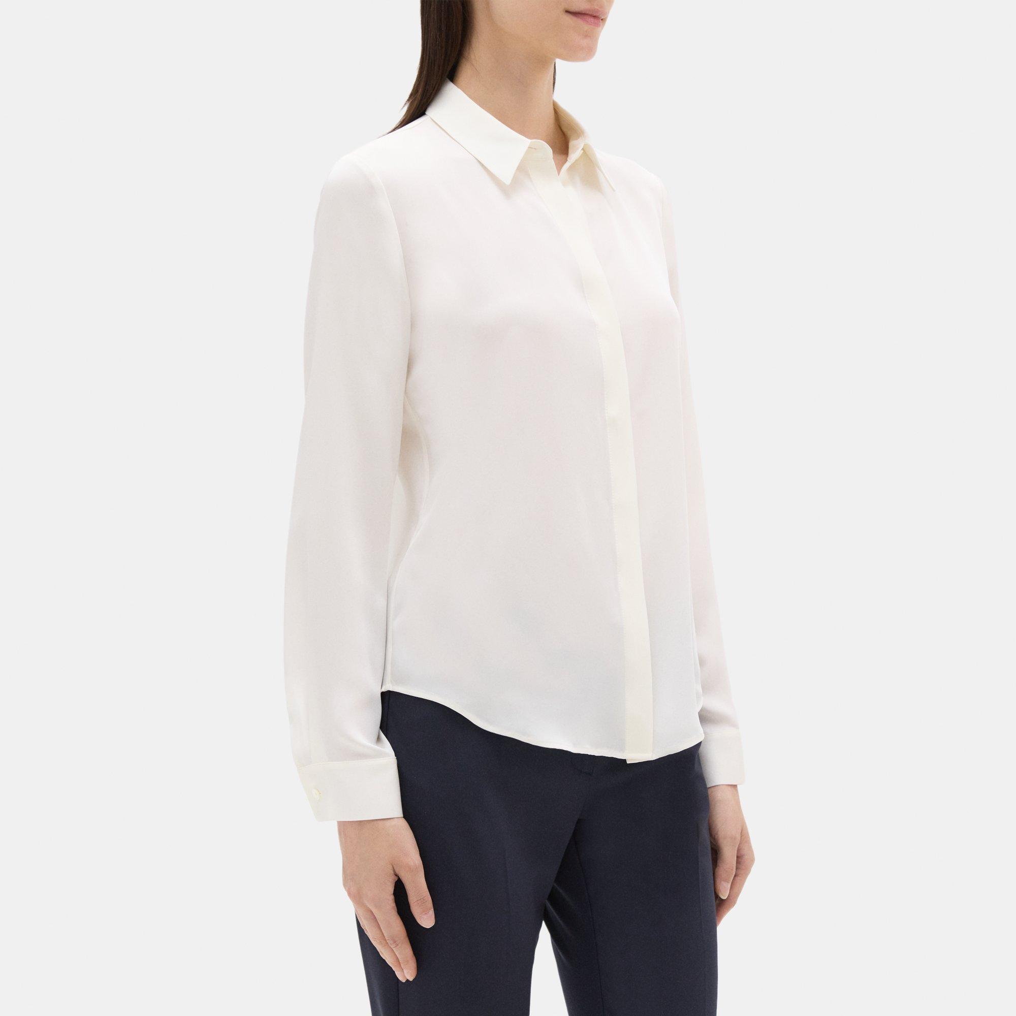 Tailored Shirt in Silk Georgette