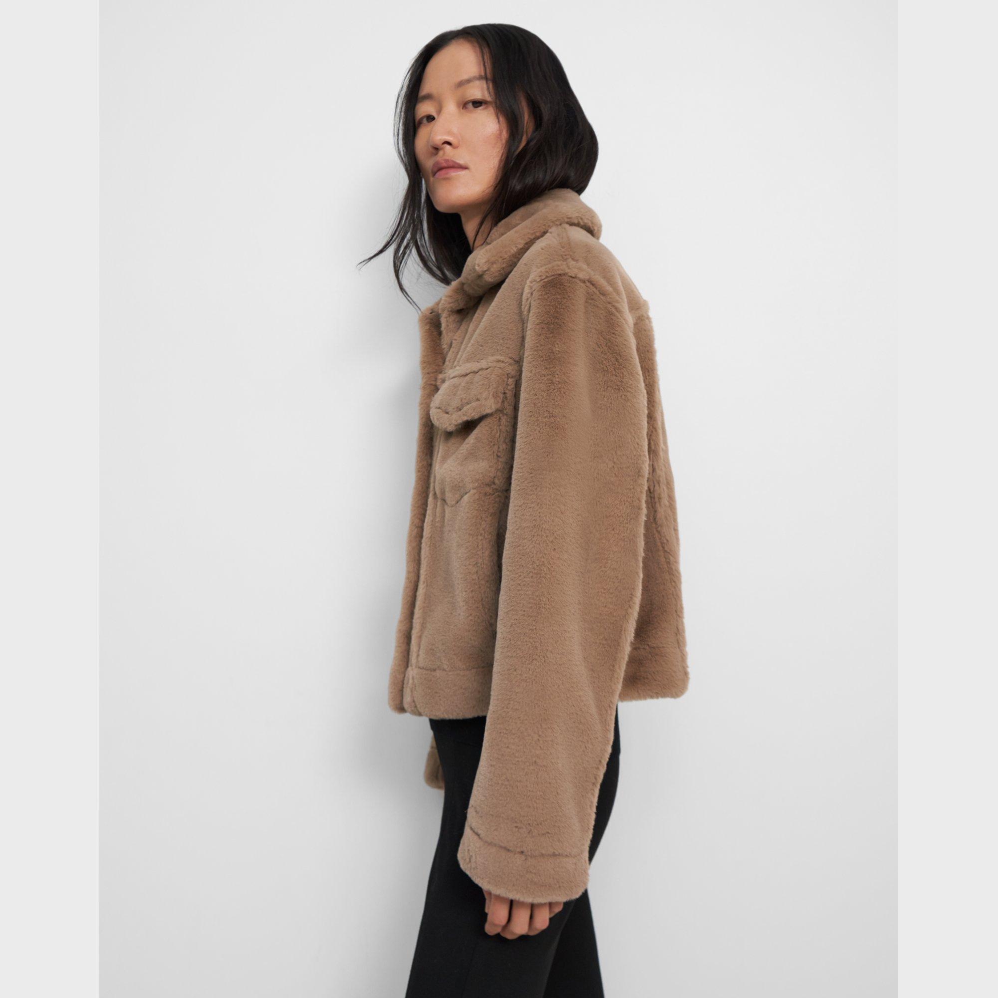 Theory faux rabbit hot sale fur jacket