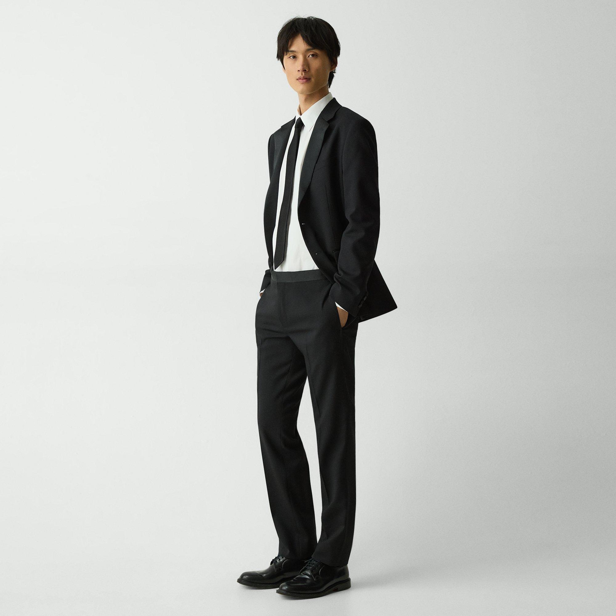 Black Stretch Wool Mayer Tuxedo Pant