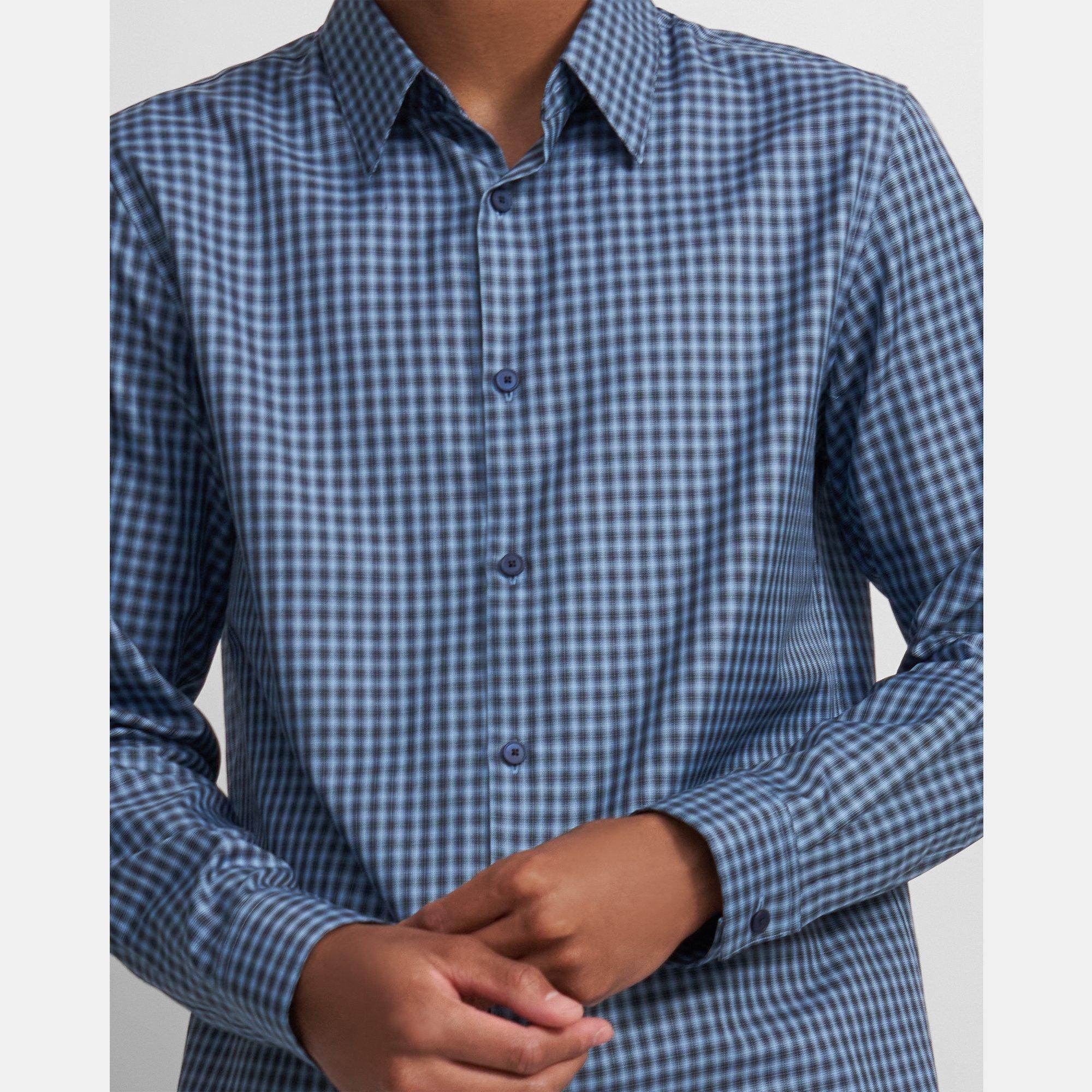 Standard-Fit Shirt in Check Cotton