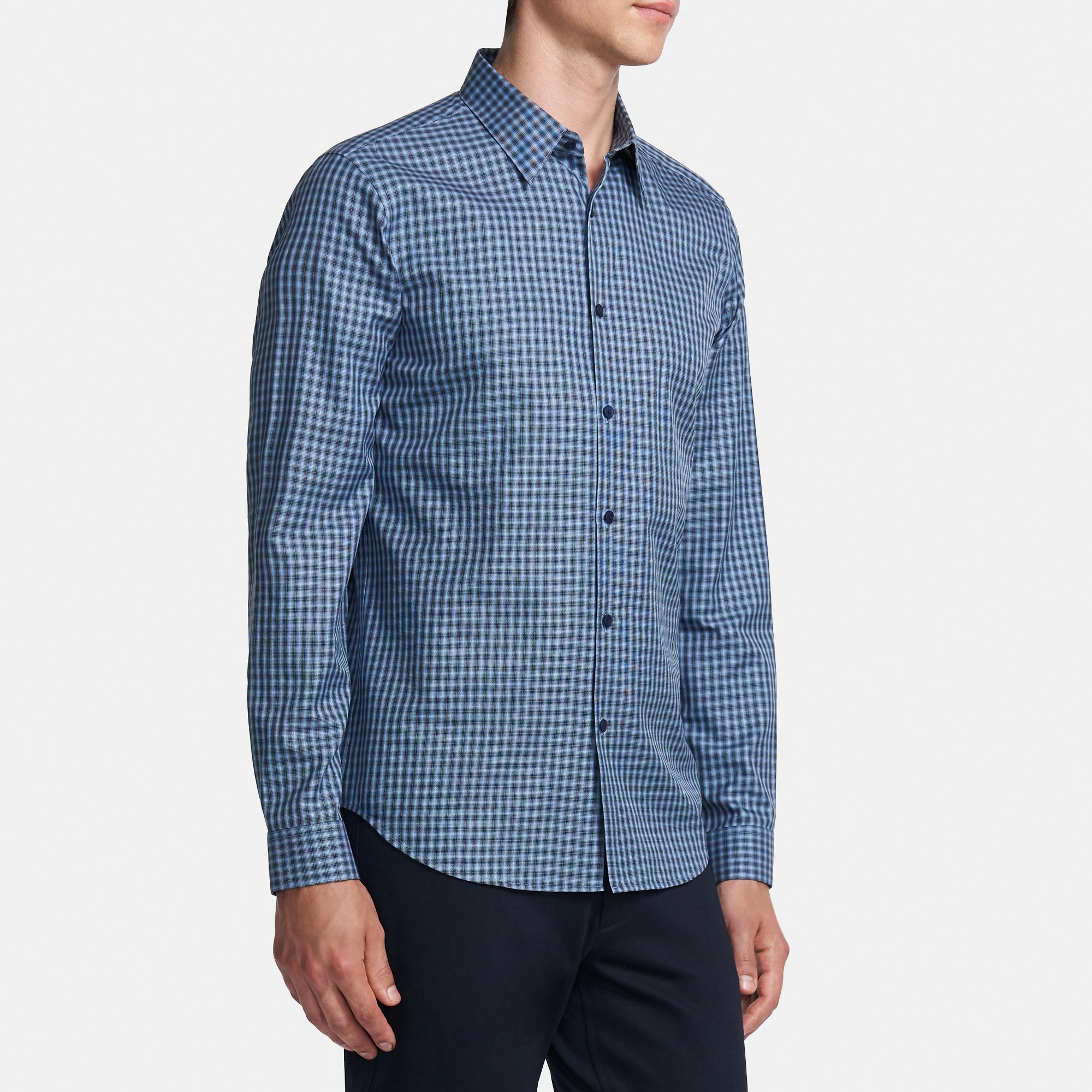 Standard-Fit Shirt in Check Cotton