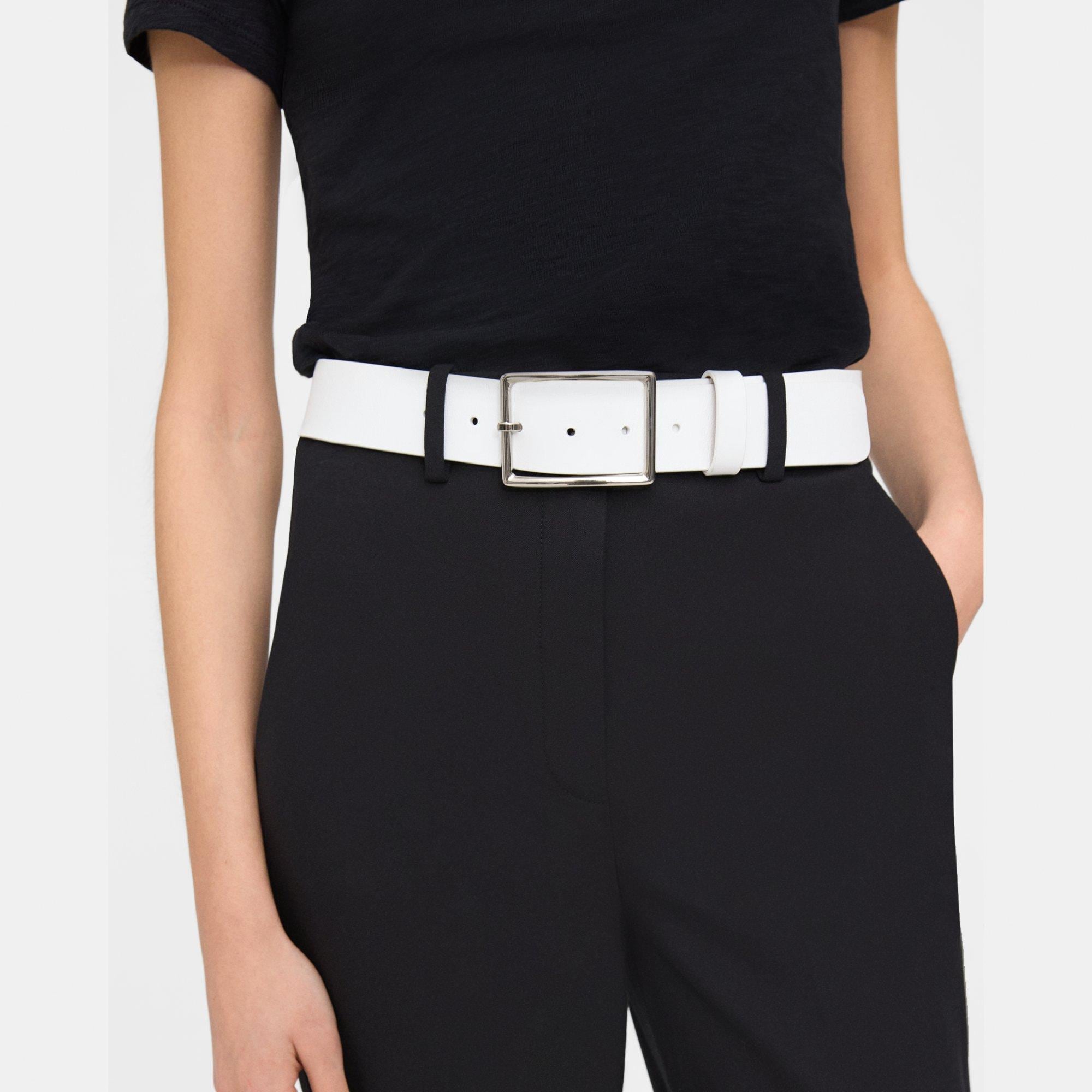 Theory Center Bar Belt in Leather