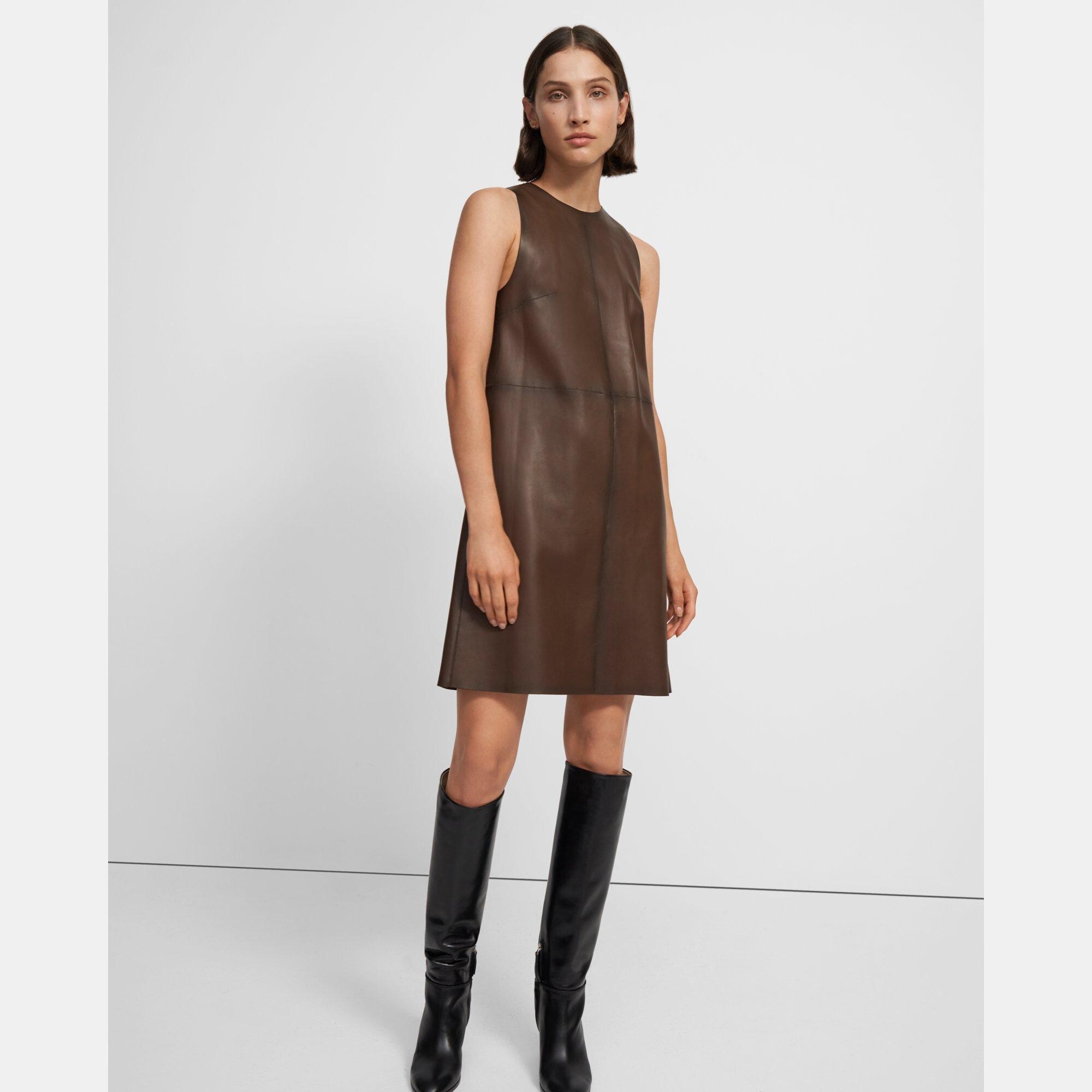 Shell Dress in Leather