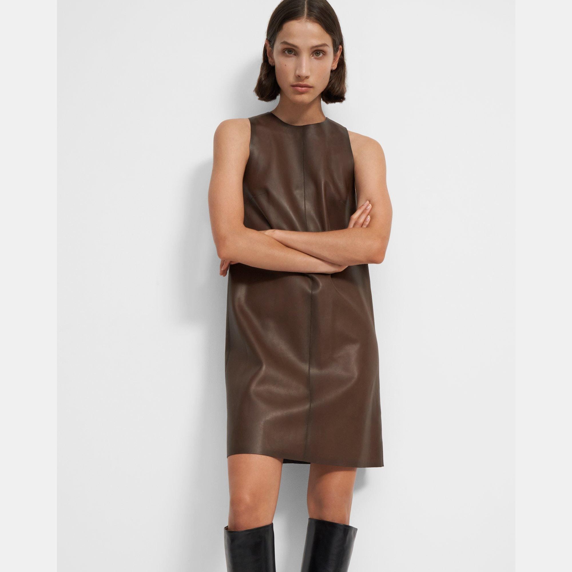 Shell Dress in Leather