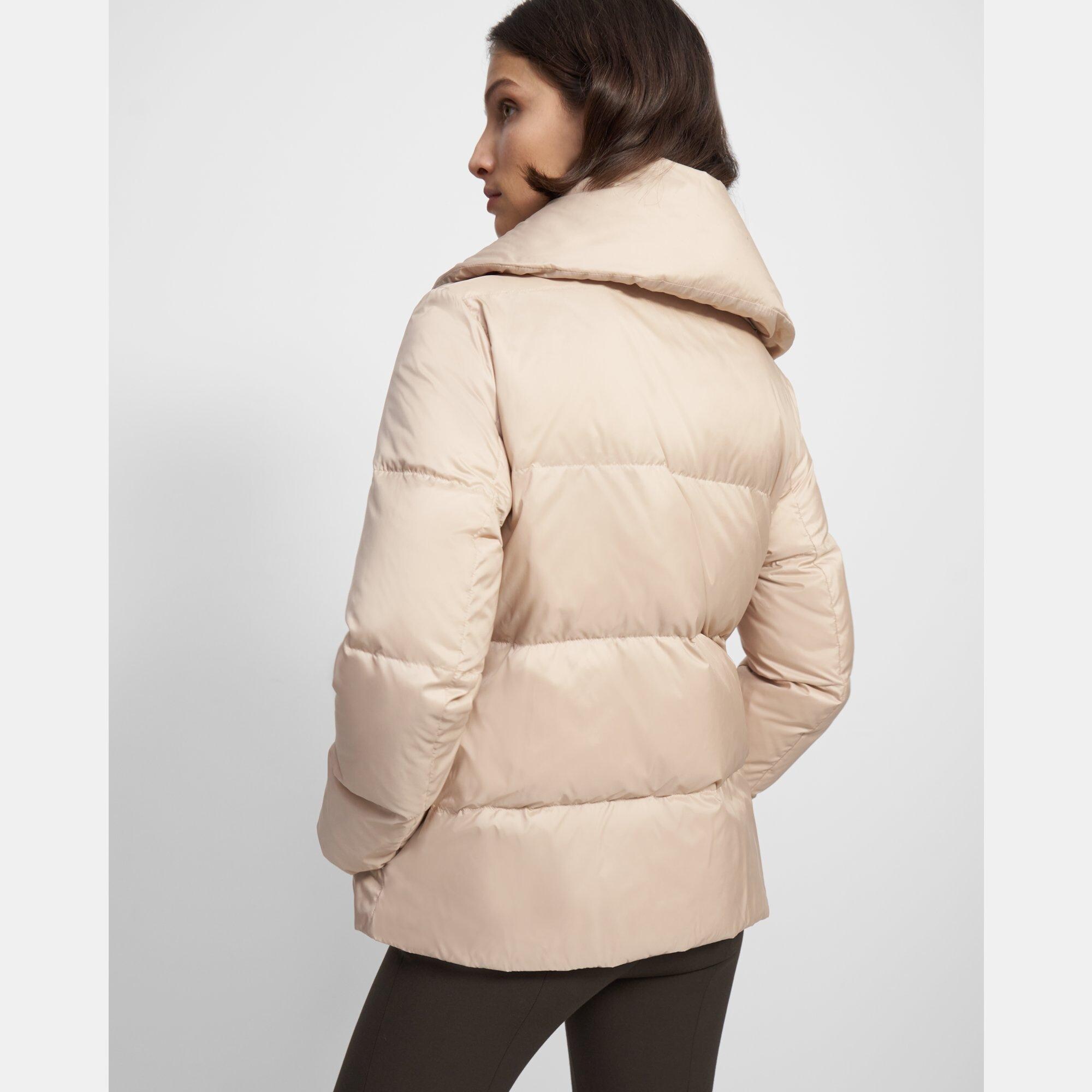 Reversible Quilt Shawl Puffer Jacket Theory