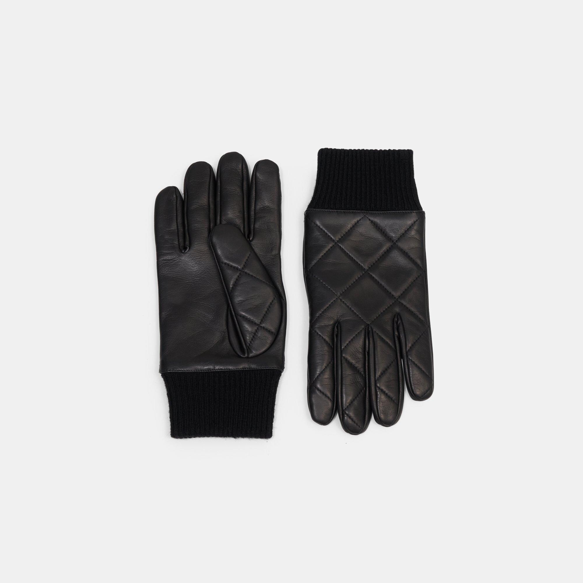 Quilted Gloves in Oiled Leather