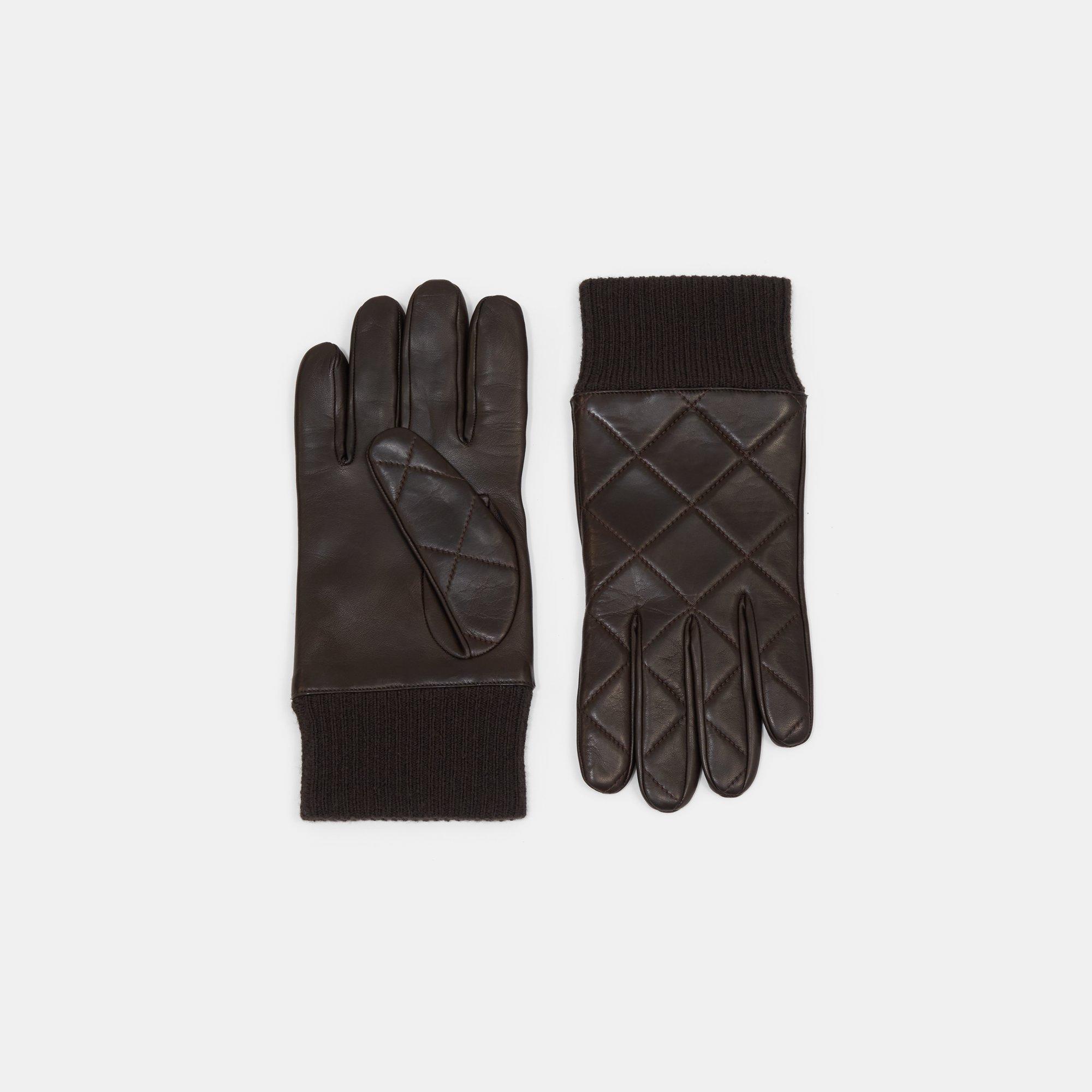 Quilted Gloves in Oiled Leather