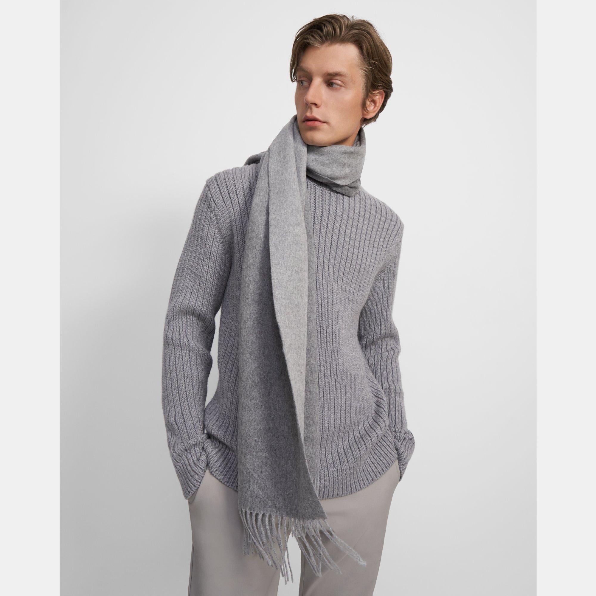Oversized Scarf in Double-Face Wool-Cashmere