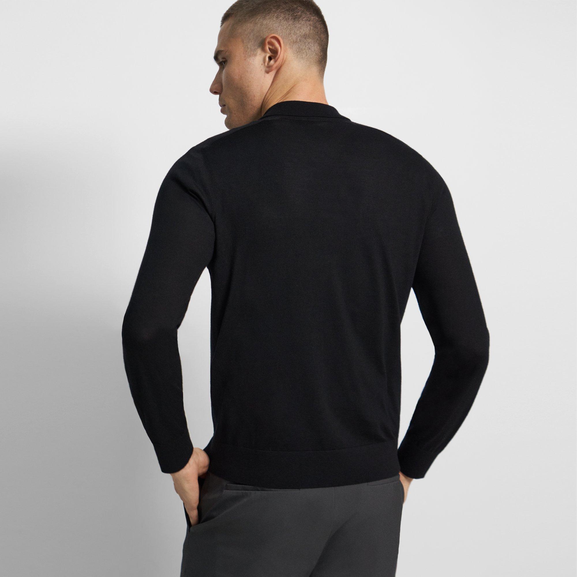 Regal Wool Long-Sleeve Polo Shirt | Theory