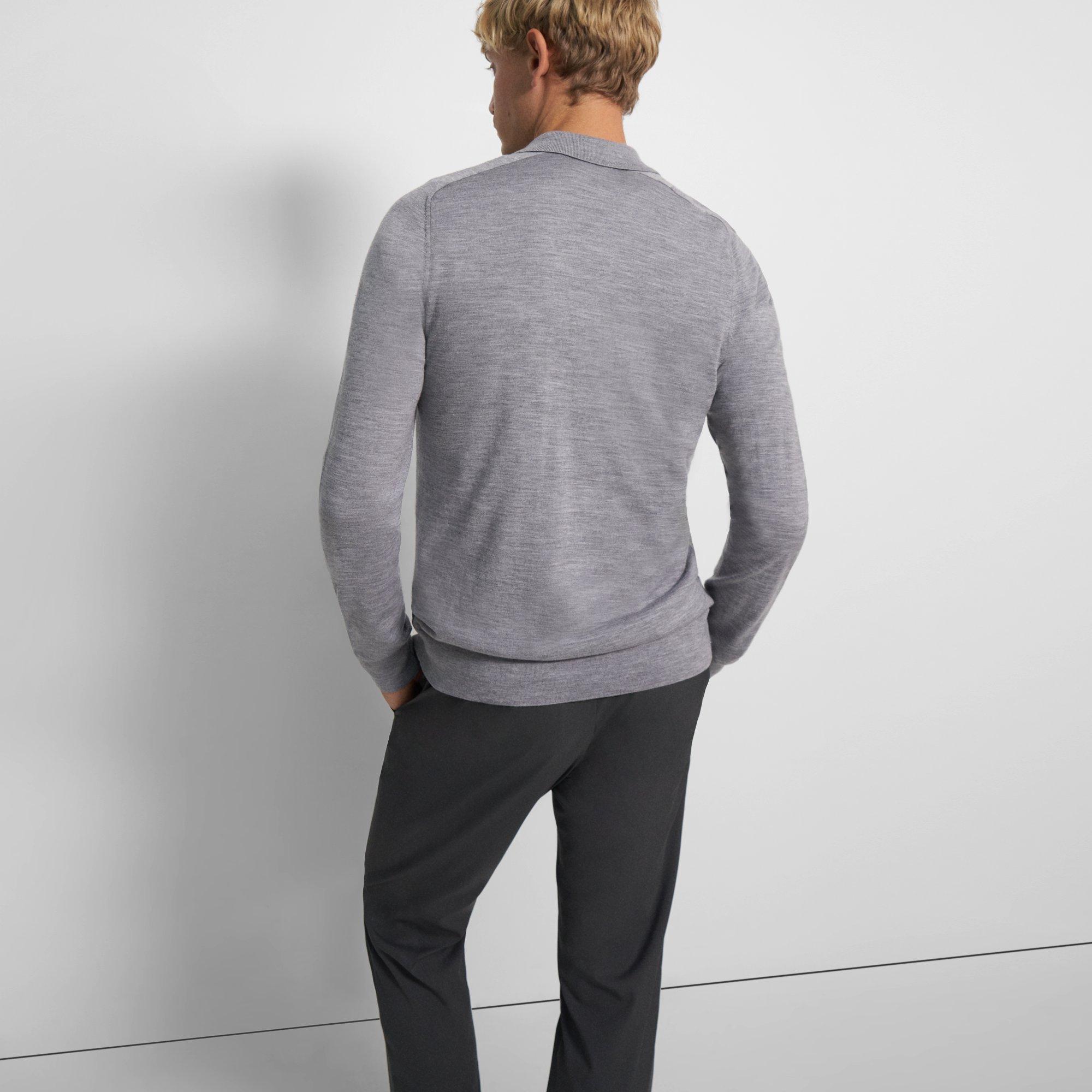 Long-Sleeve Polo Shirt in Regal Wool