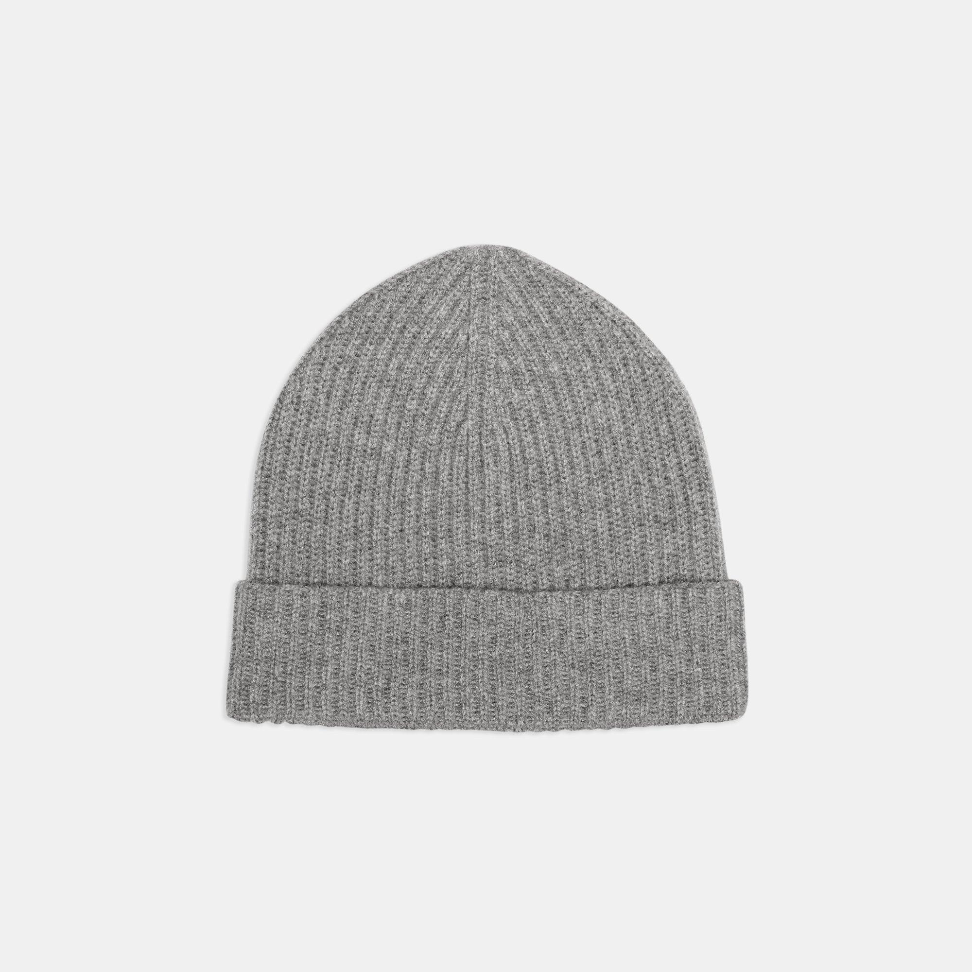 Camden Beanie in Ribbed Cashmere