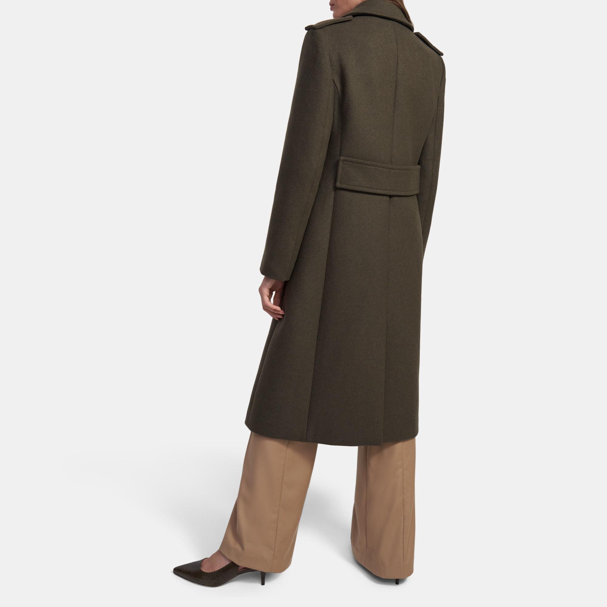 Manteau style militaire en laine recyclée