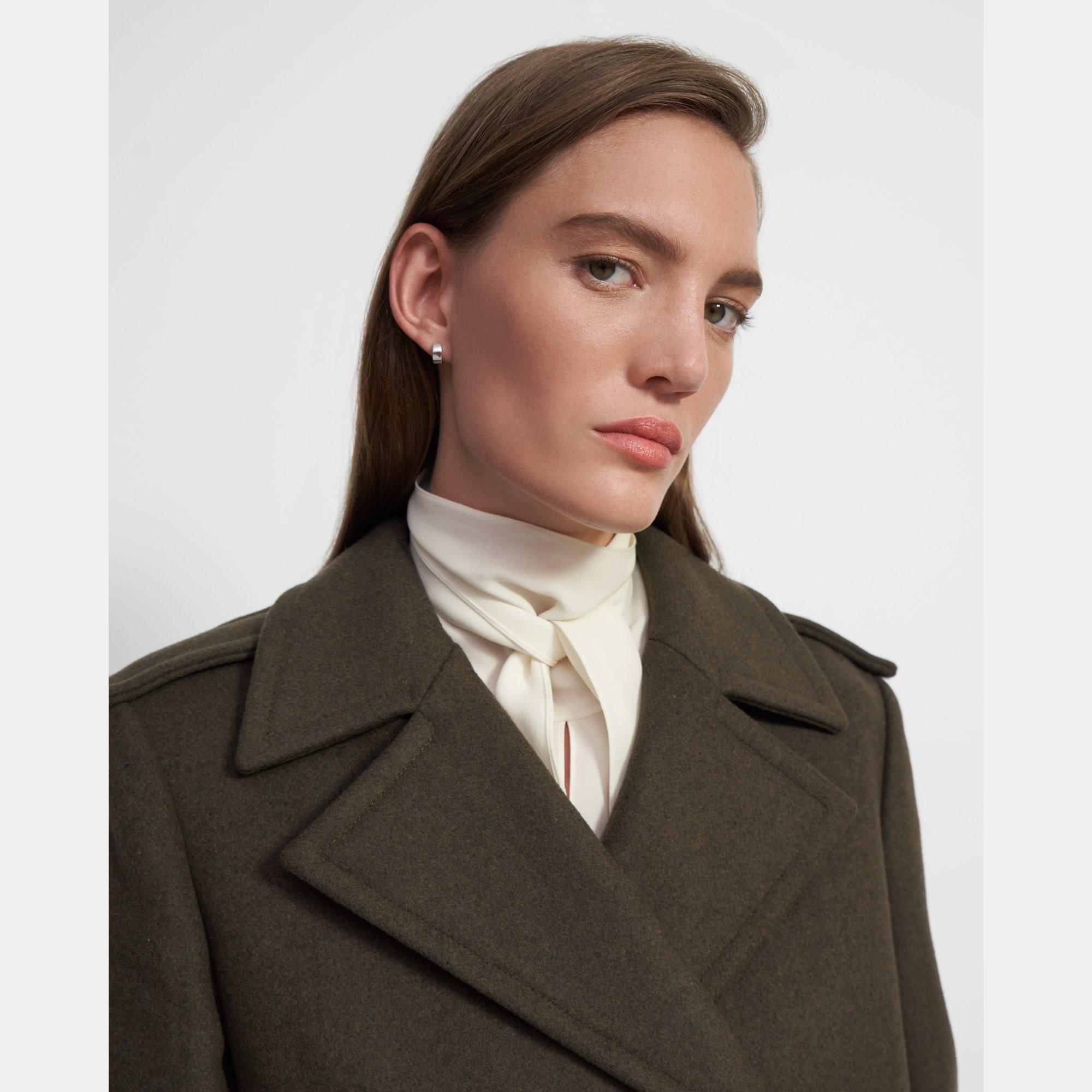 Manteau style militaire en laine recyclée