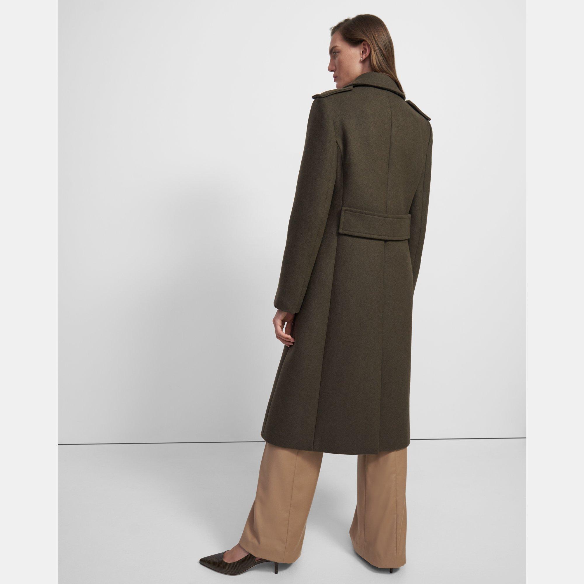 Manteau style militaire en laine recyclée