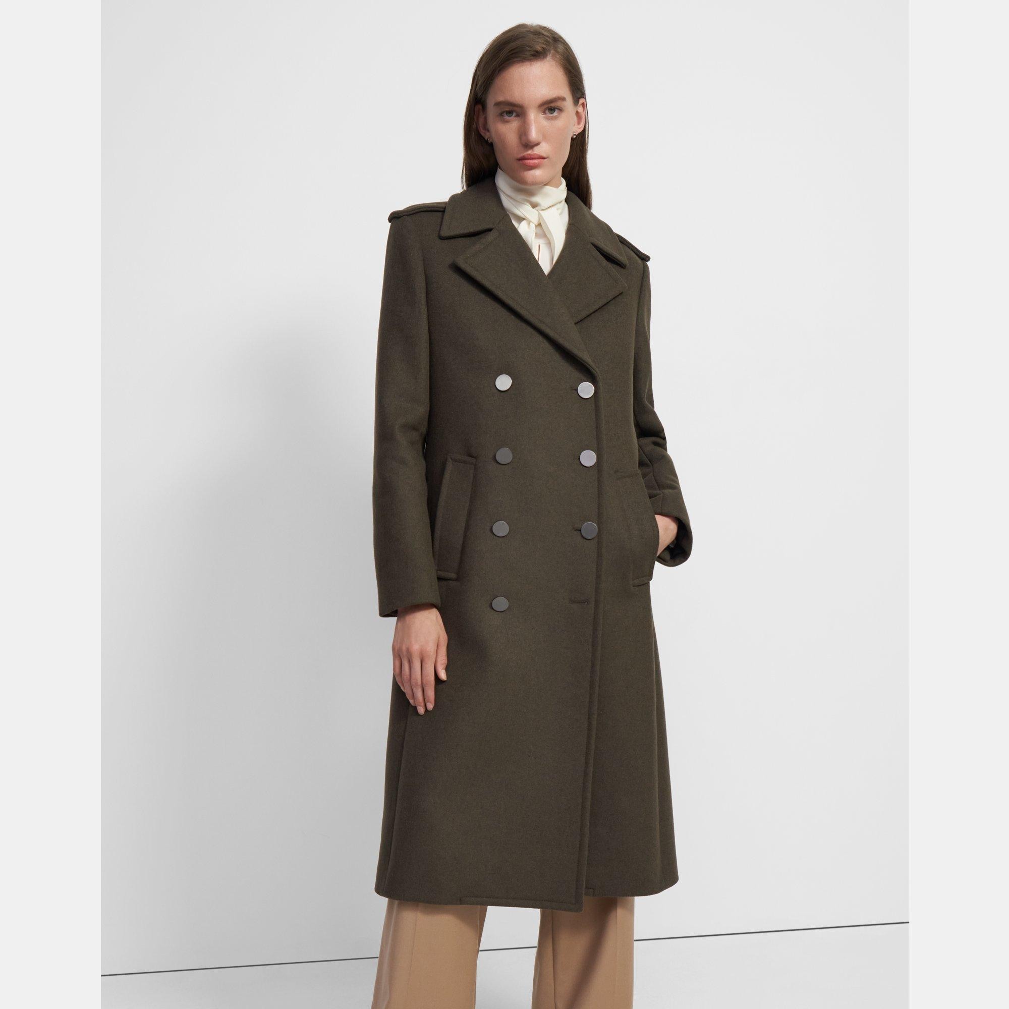 Manteau style militaire en laine recyclée