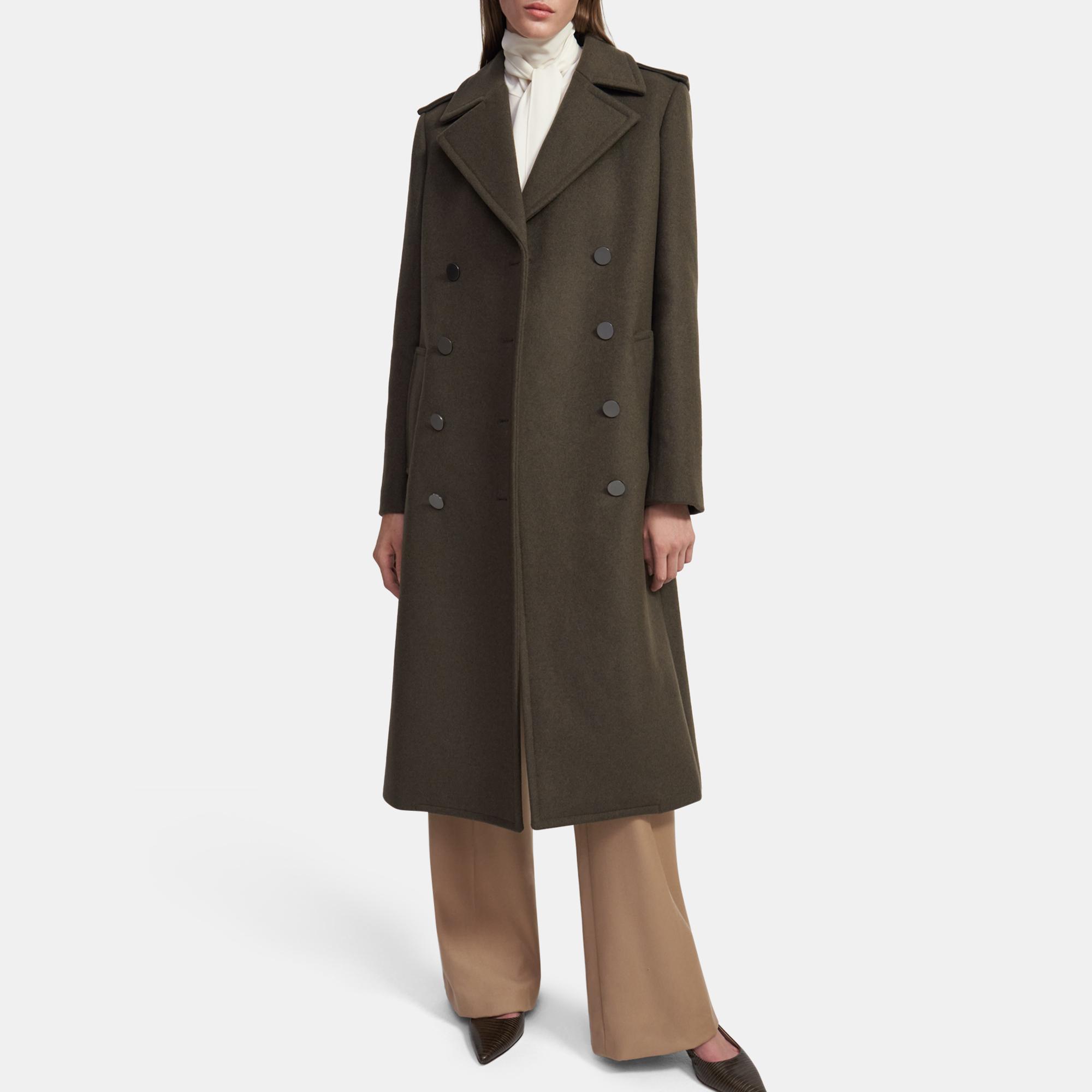 Manteau style militaire en laine recyclée