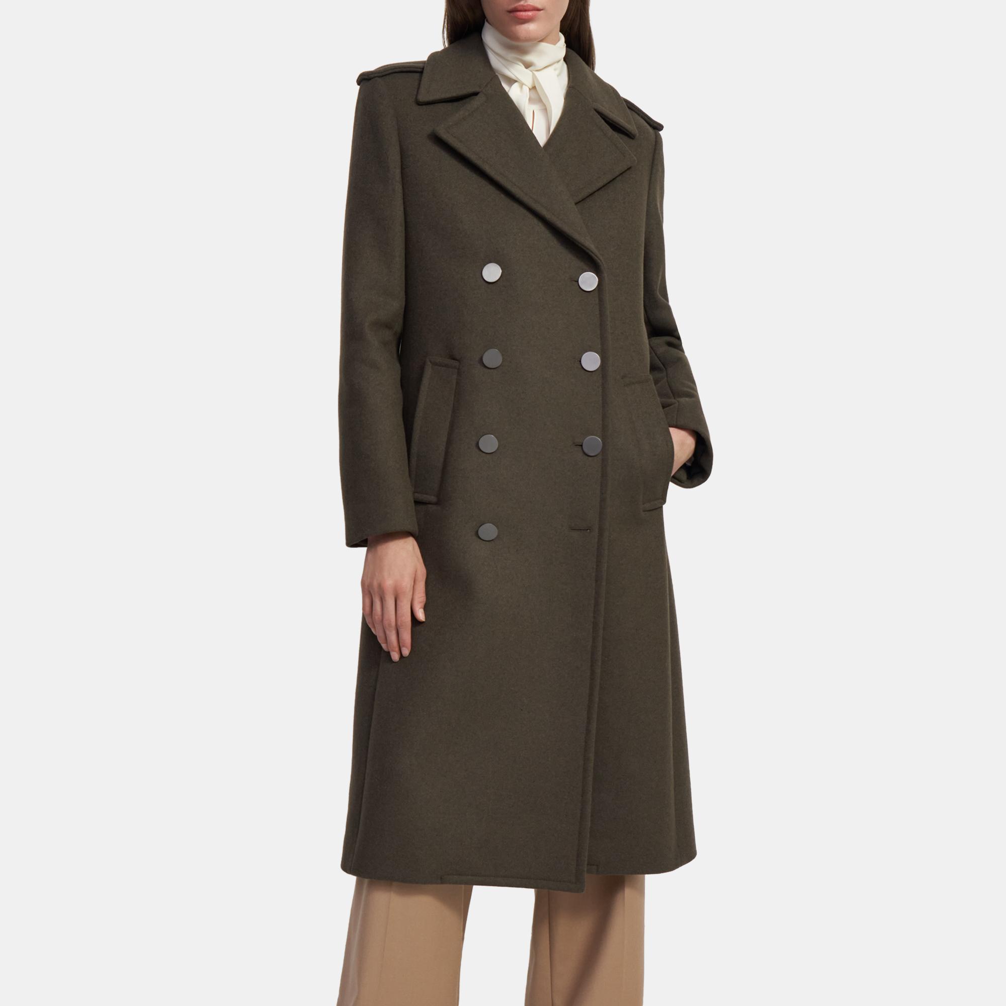 Manteau style militaire en laine recyclée