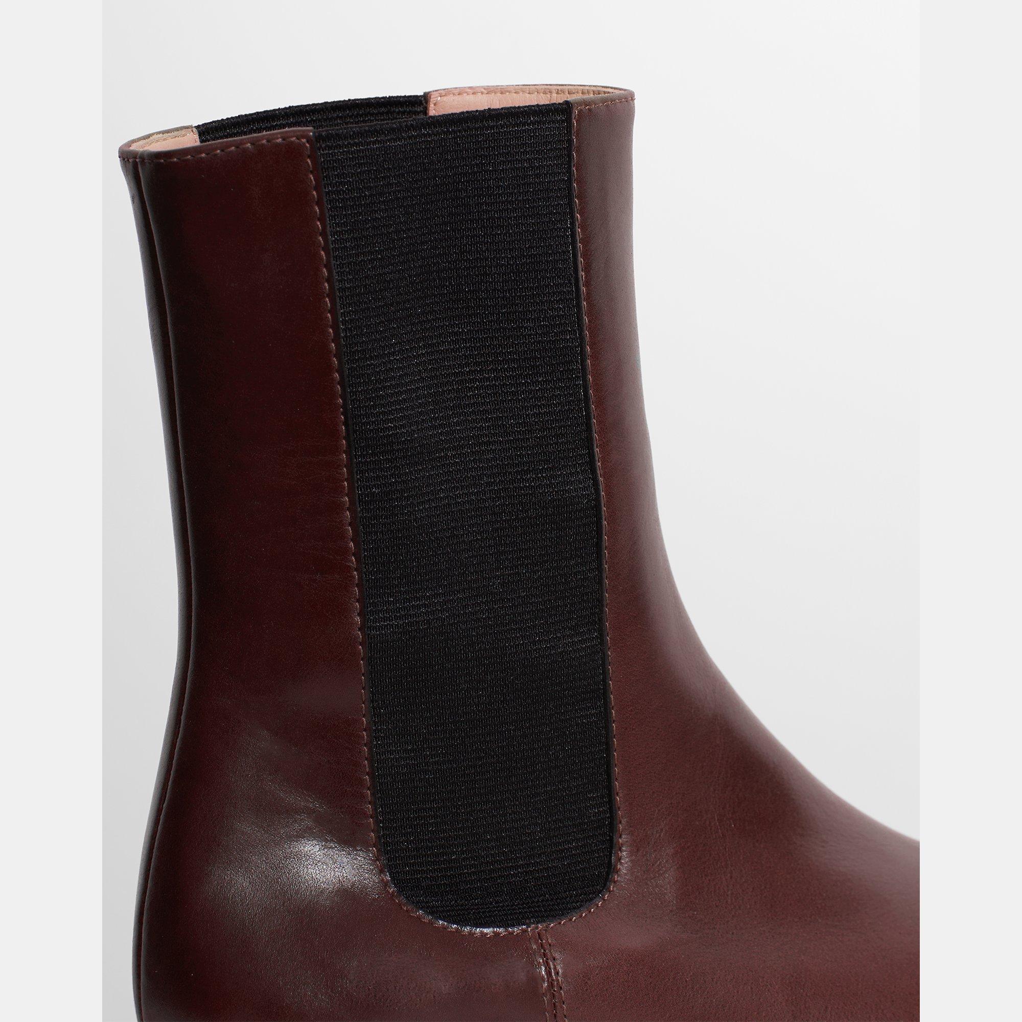 Chelsea Bootie in Glossed Leather