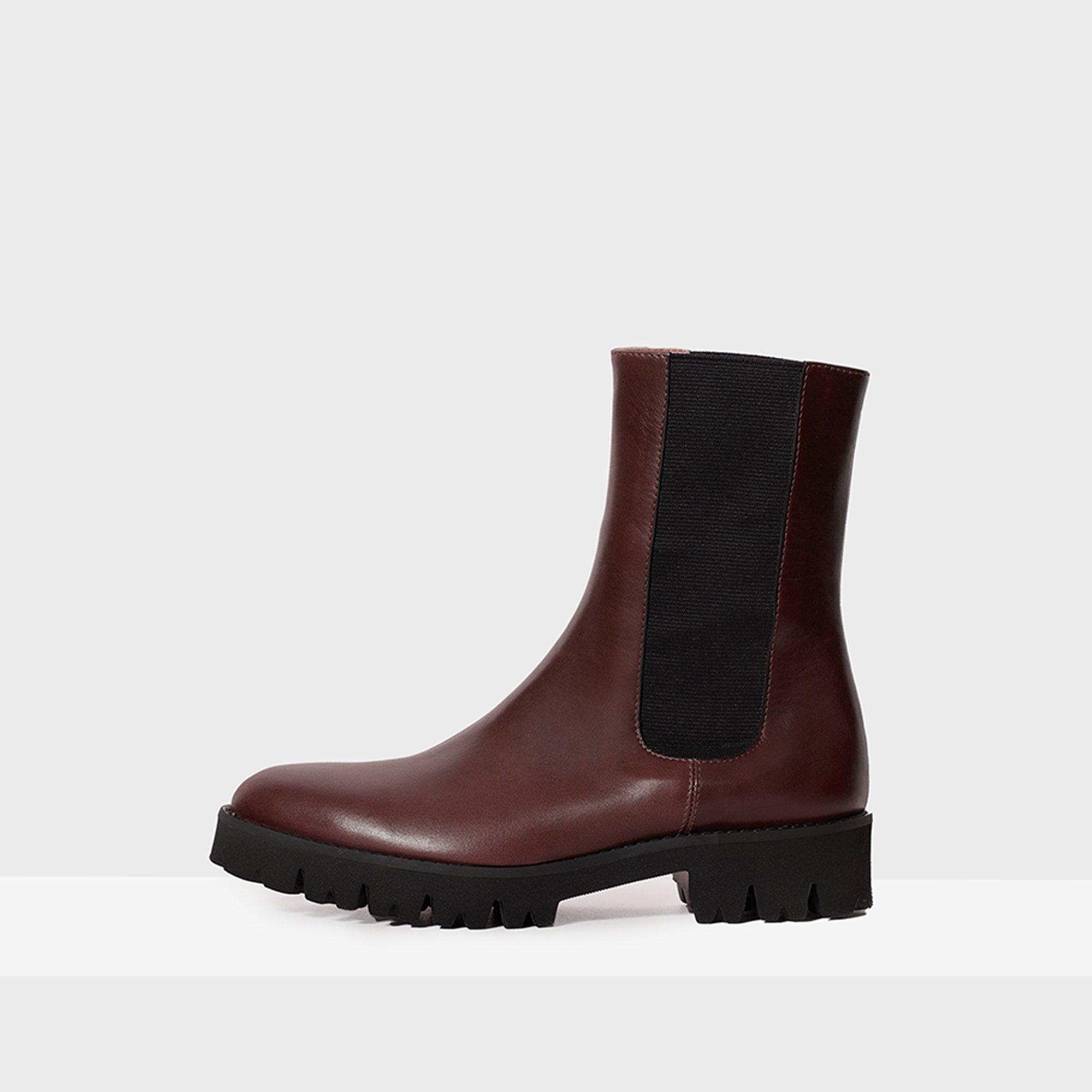 Chelsea Bootie in Glossed Leather