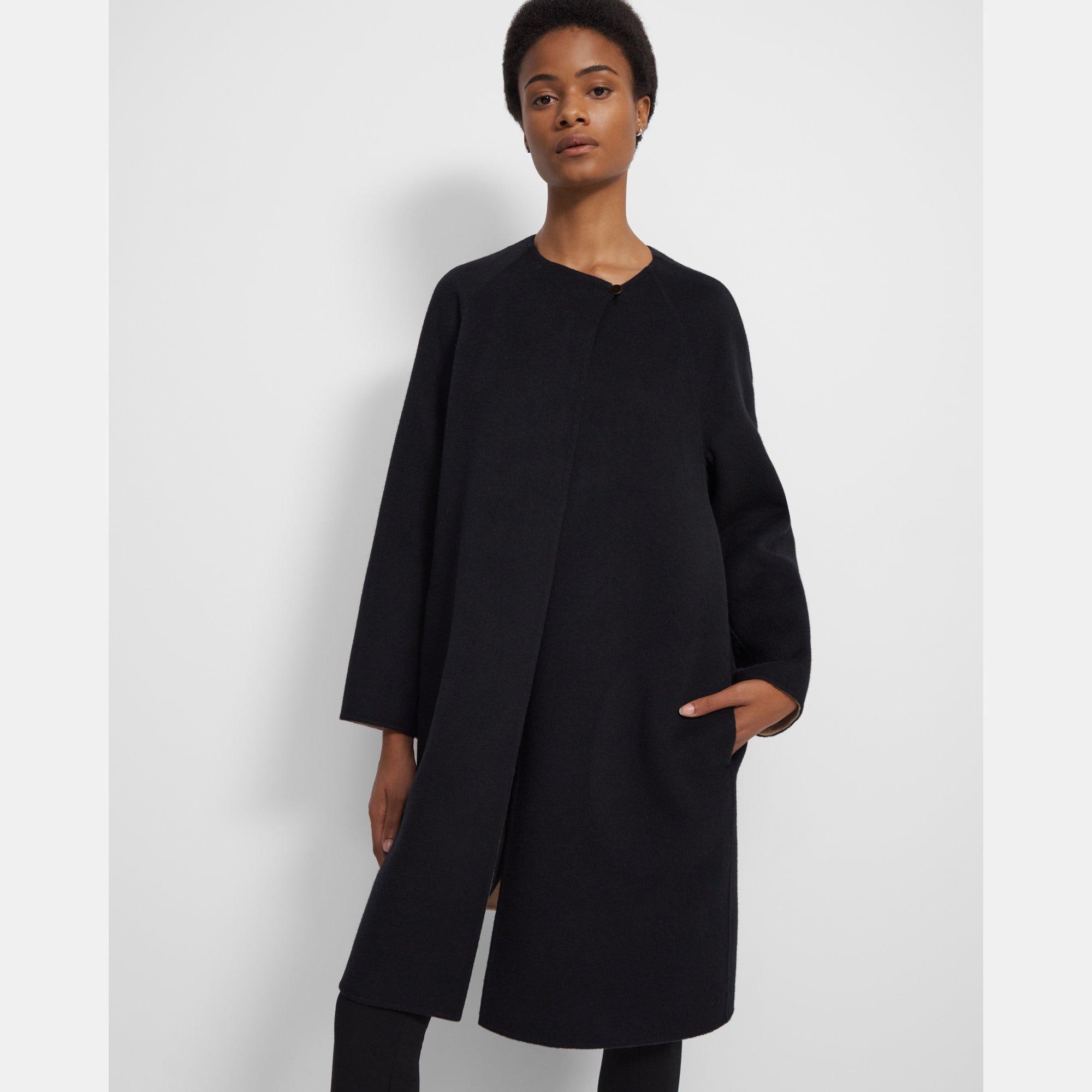 Double-Face Wool-Cashmere Scarf Coat | Theory