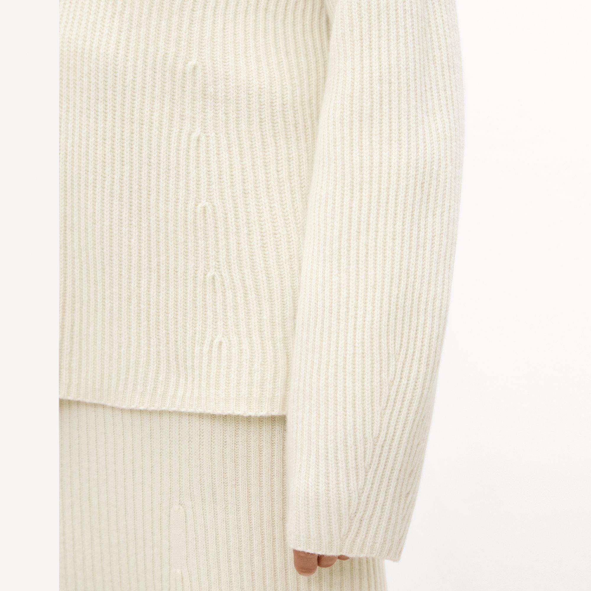 Ribbed Half-Zip Sweater in Felted Wool-Cashmere