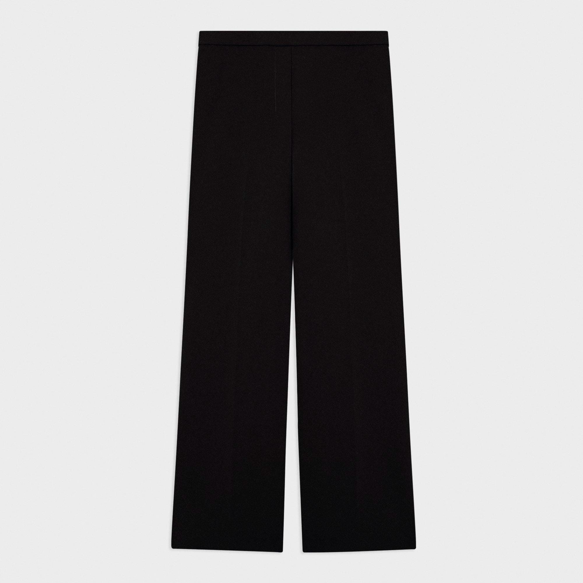 Wide-Leg Pull-On Trousers in Admiral Crepe