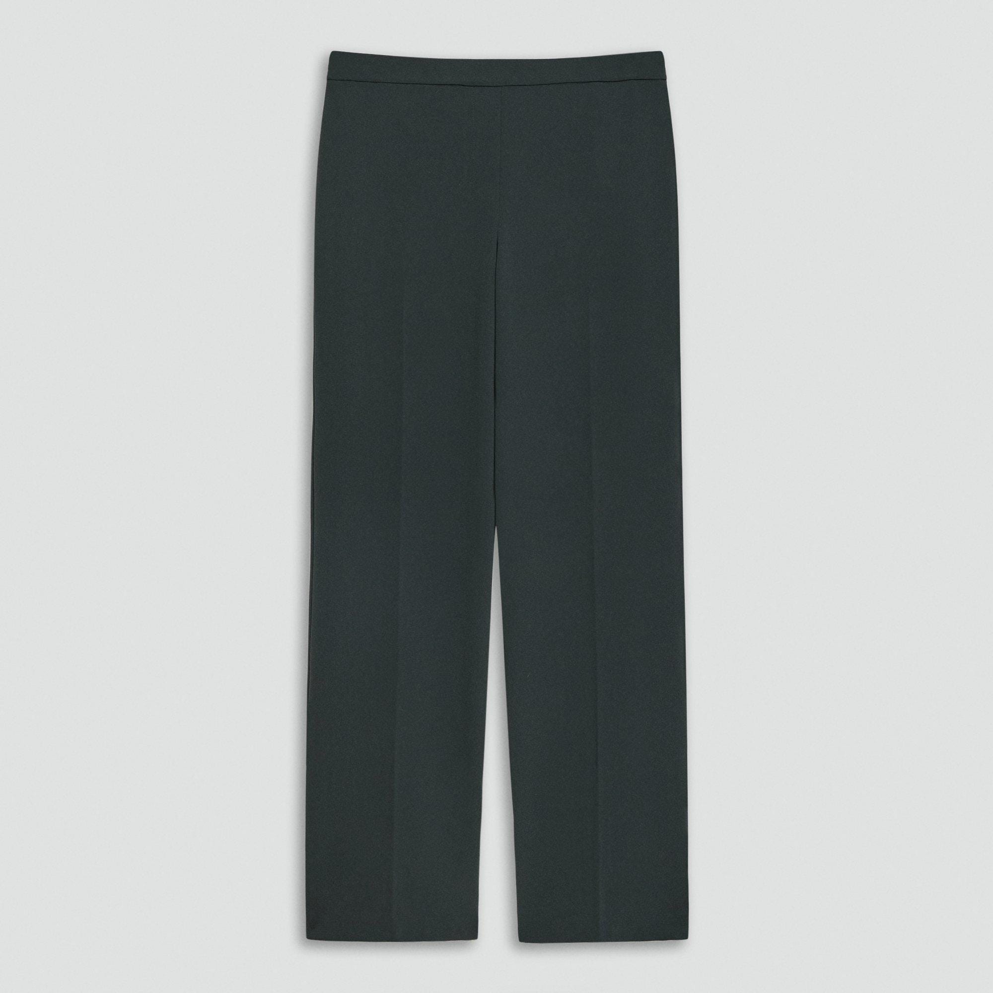 Wide-Leg Pull-On Trousers in Admiral Crepe