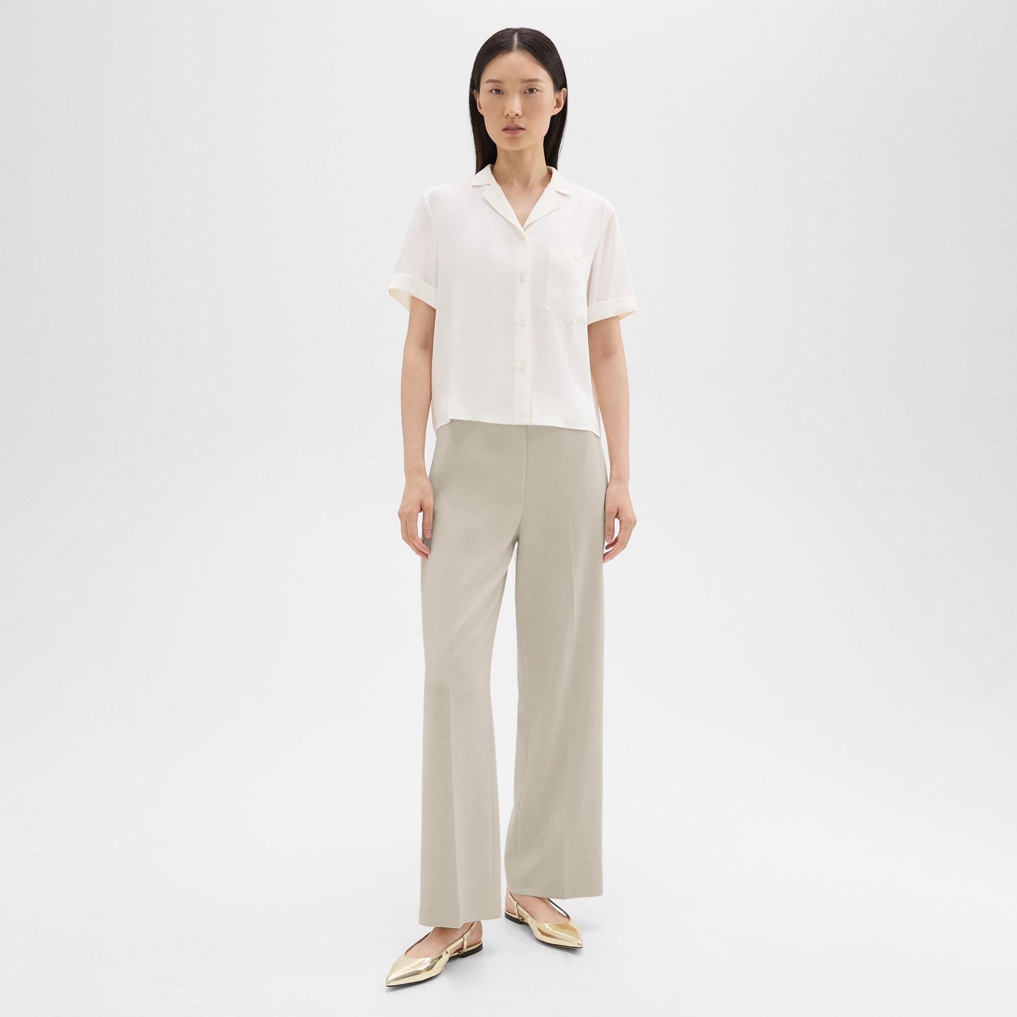 Wide-Leg Pull-On Pant in Admiral Crepe