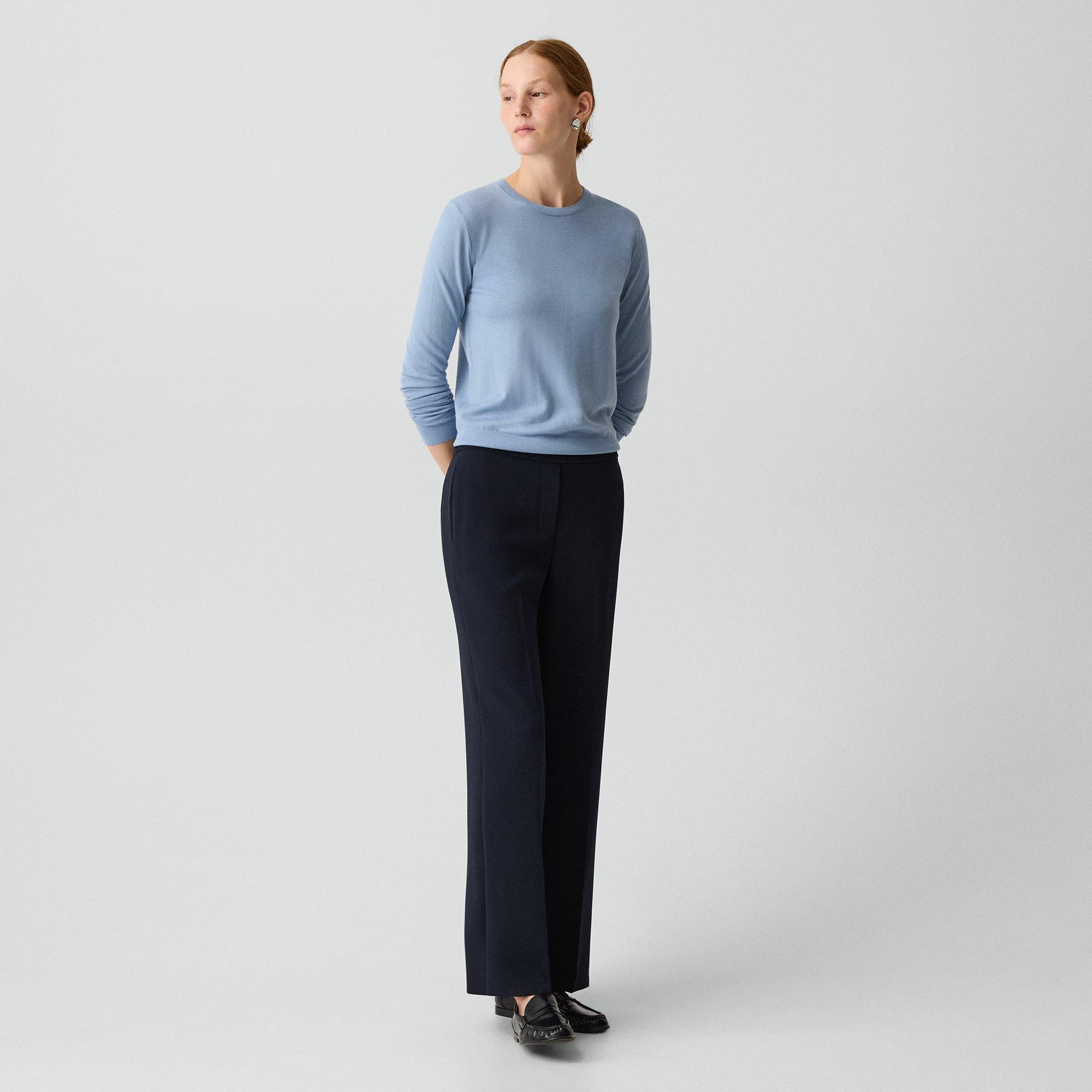 Wide-Leg Pull-On Pant in Admiral Crepe