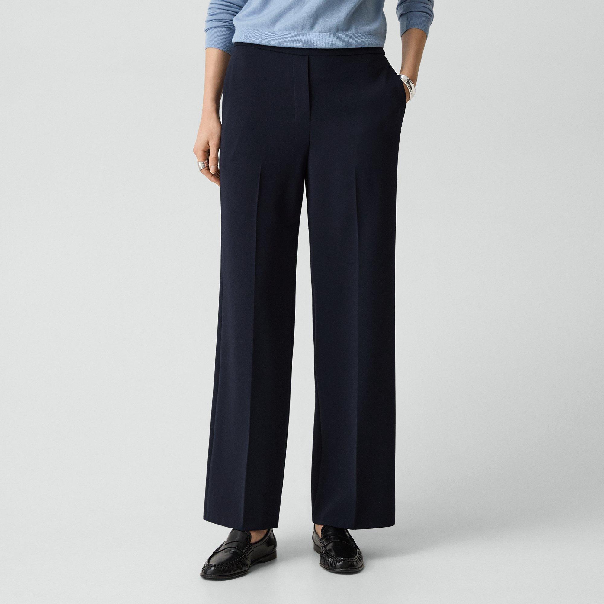 Wide-Leg Pull-On Pant in Admiral Crepe