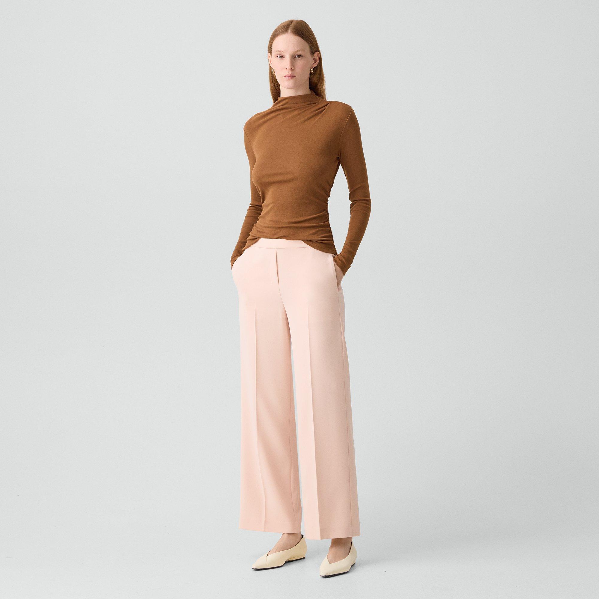 Wide-Leg Pull-On Pant in Admiral Crepe