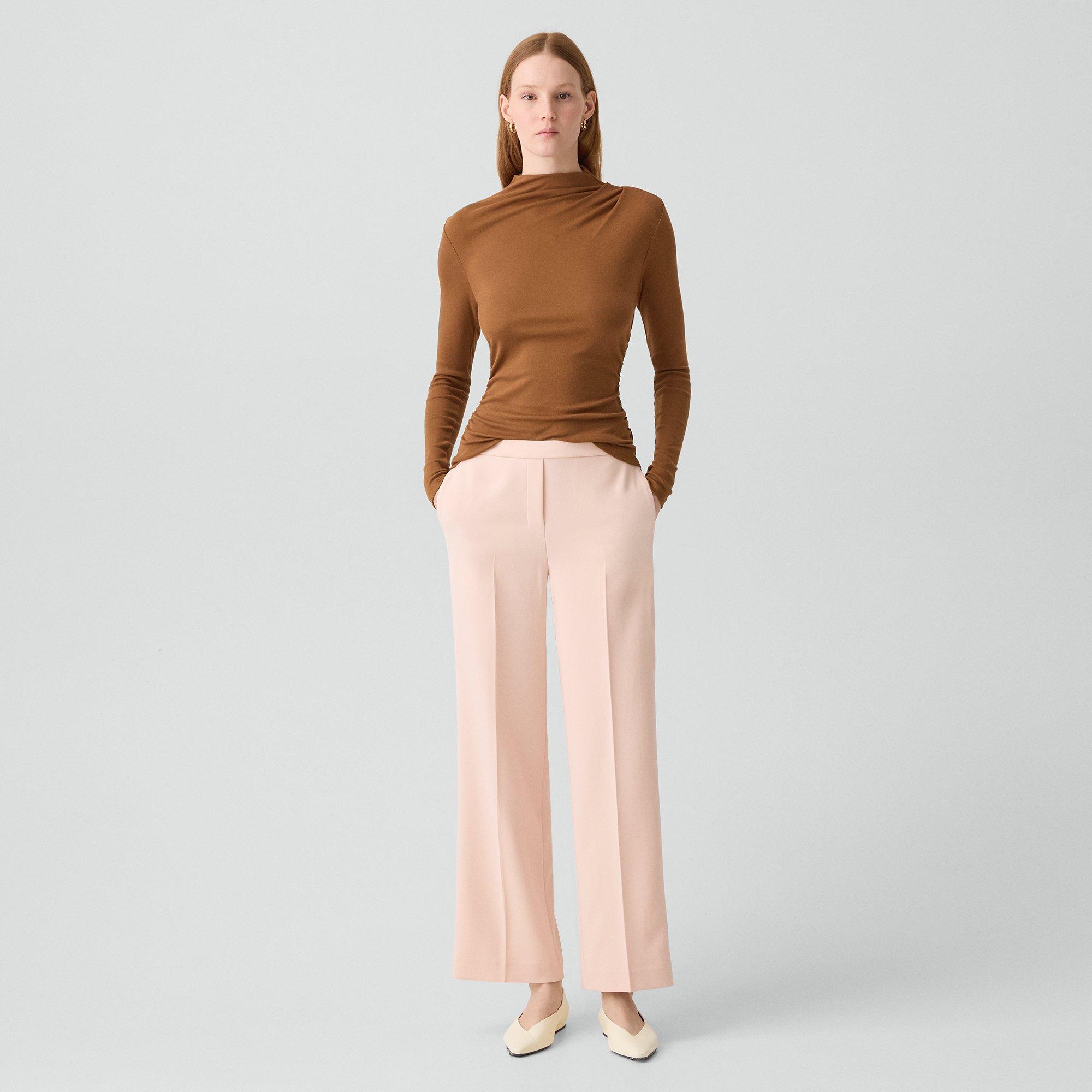 Wide-Leg Pull-On Pant in Admiral Crepe