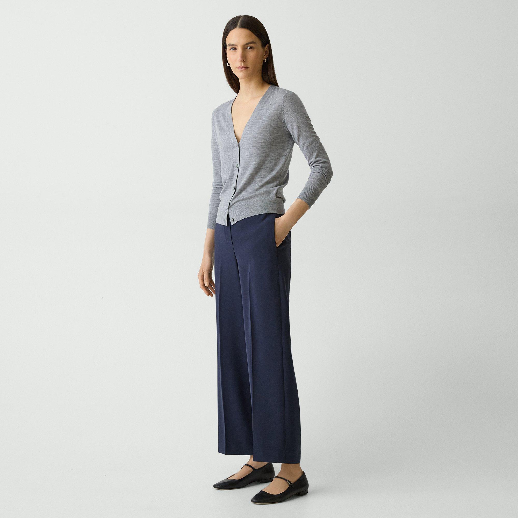 Wide-Leg Pull-On Pant in Admiral Crepe