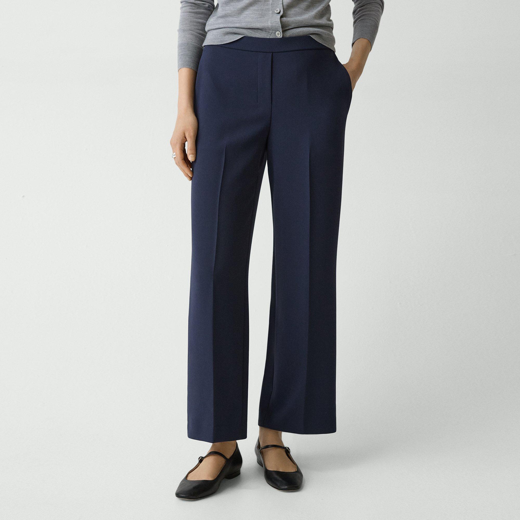 Wide-Leg Pull-On Pant in Admiral Crepe