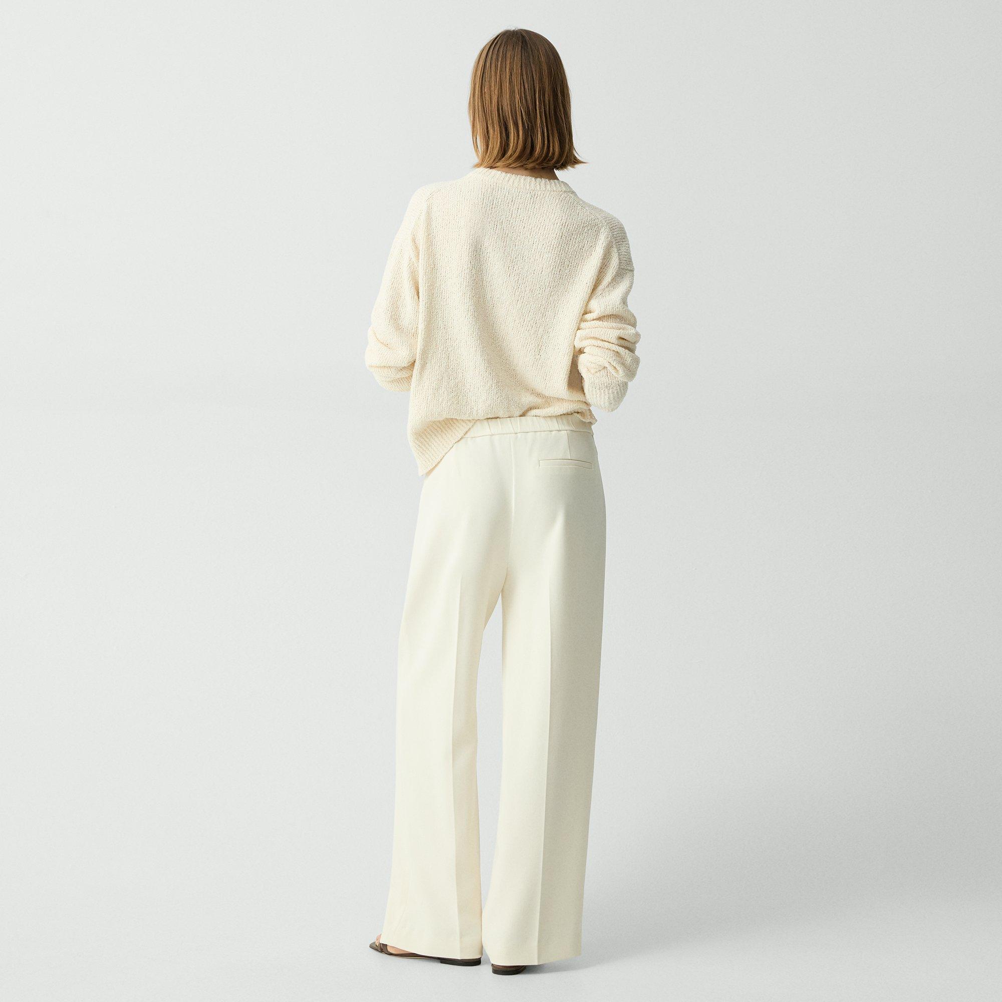 Wide-Leg Pull-On Pant in Admiral Crepe