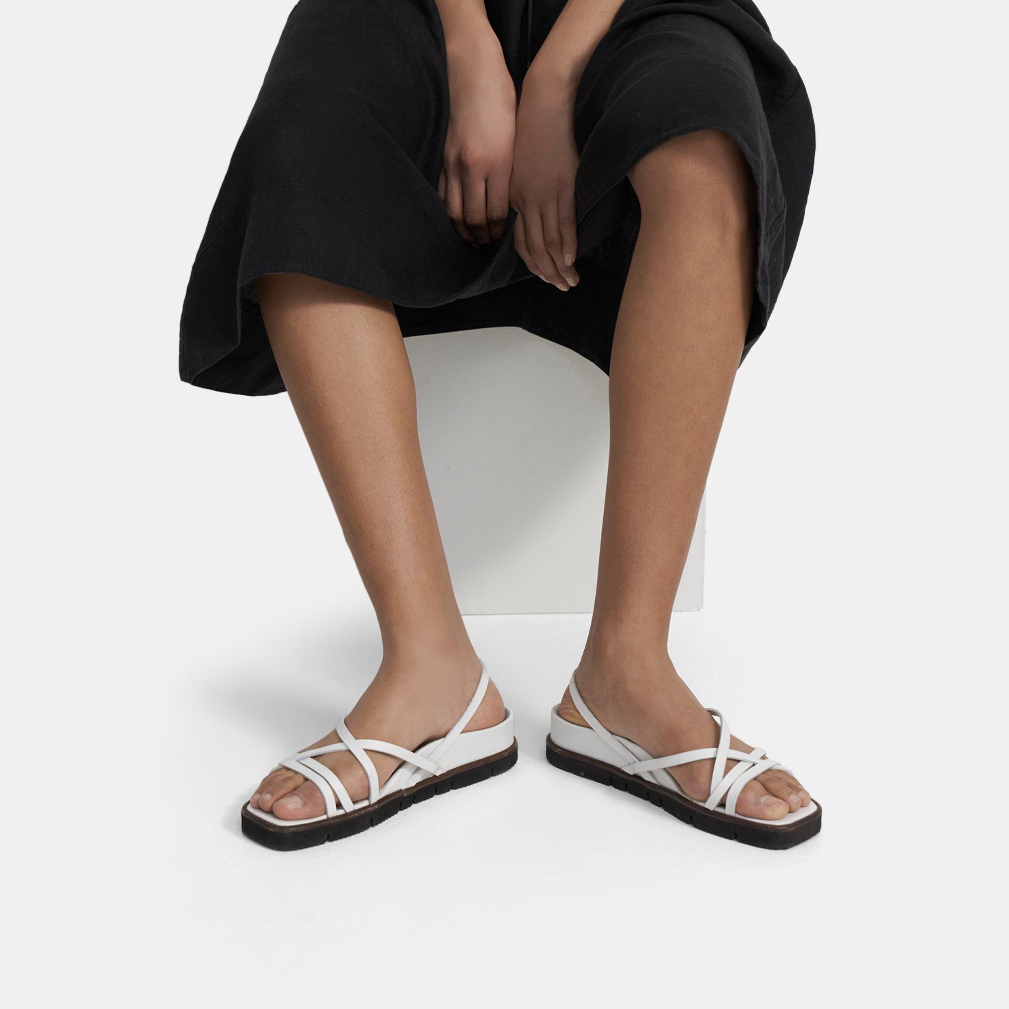 Multi-Strap Lug Sandal in Leather