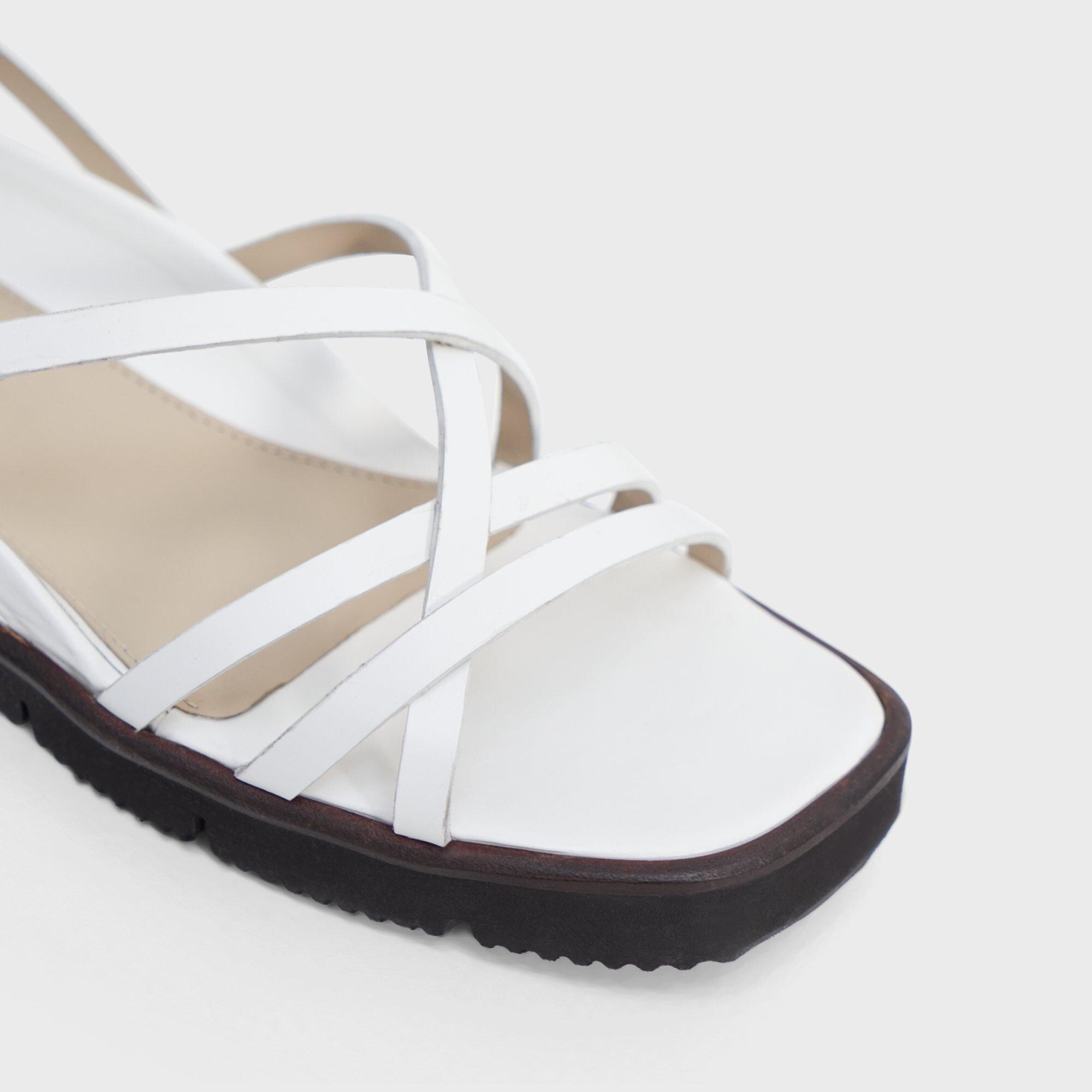 Multi-Strap Lug Sandal in Leather