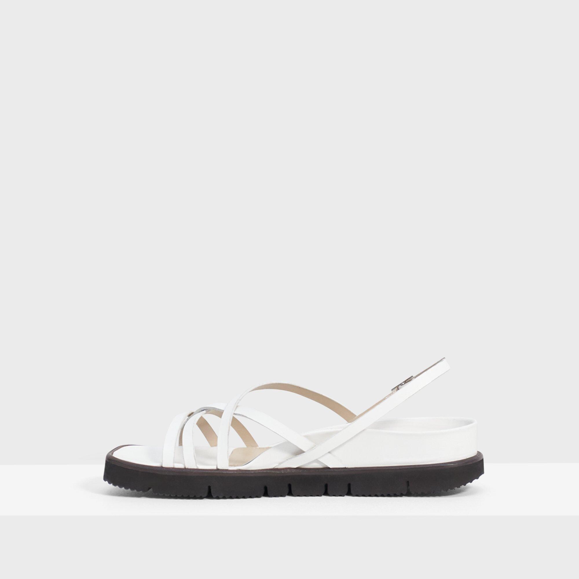 Multi-Strap Lug Sandal in Leather