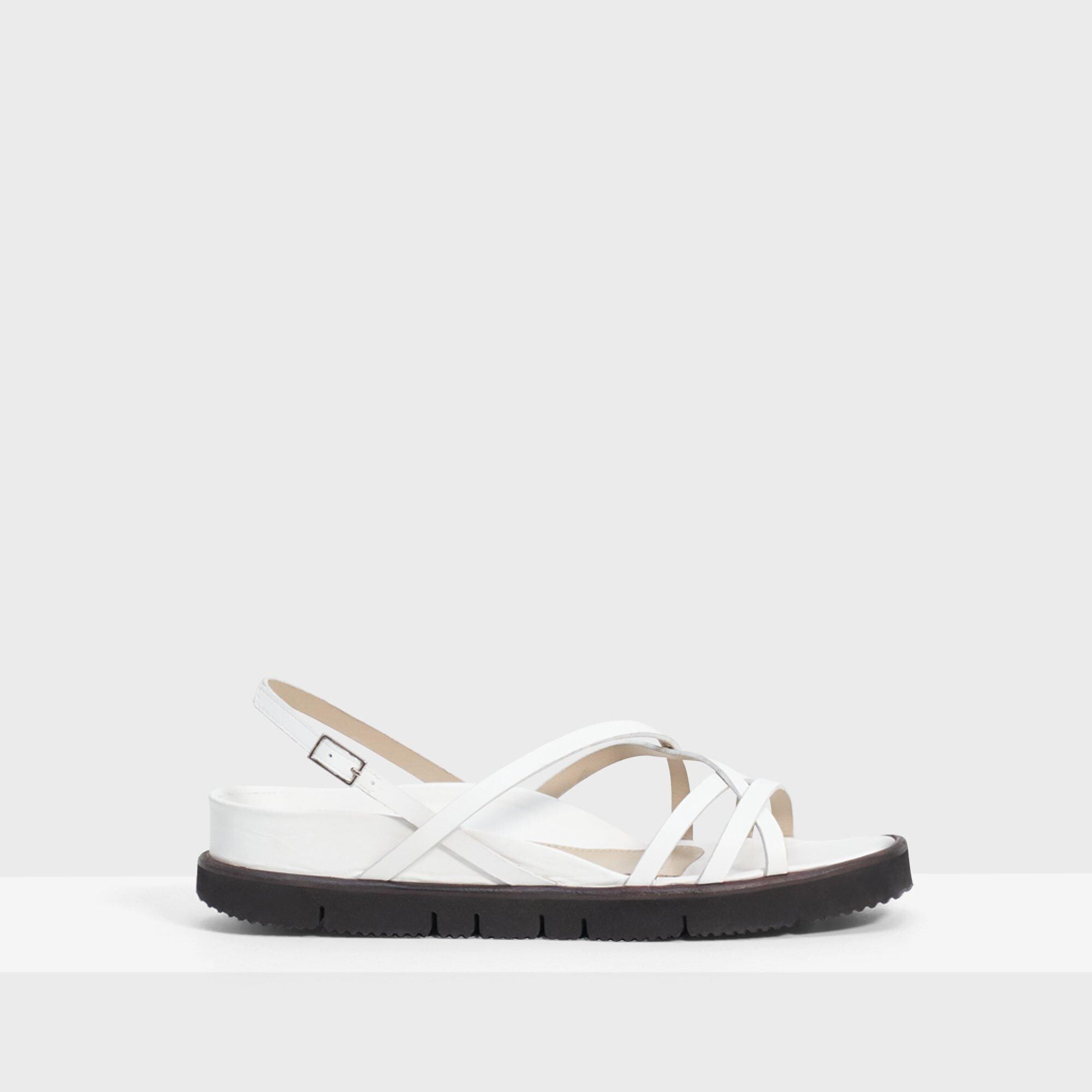 Multi-Strap Lug Sandal in Leather