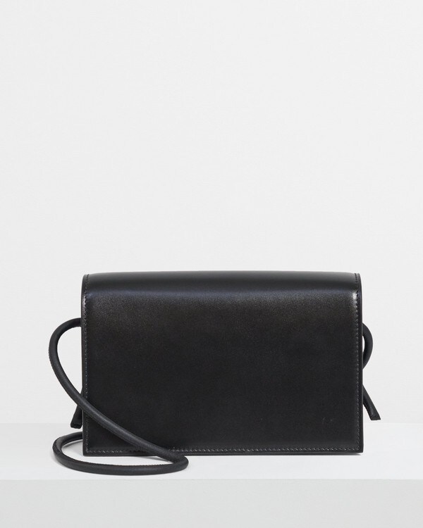Flat East-West Bag in Leather