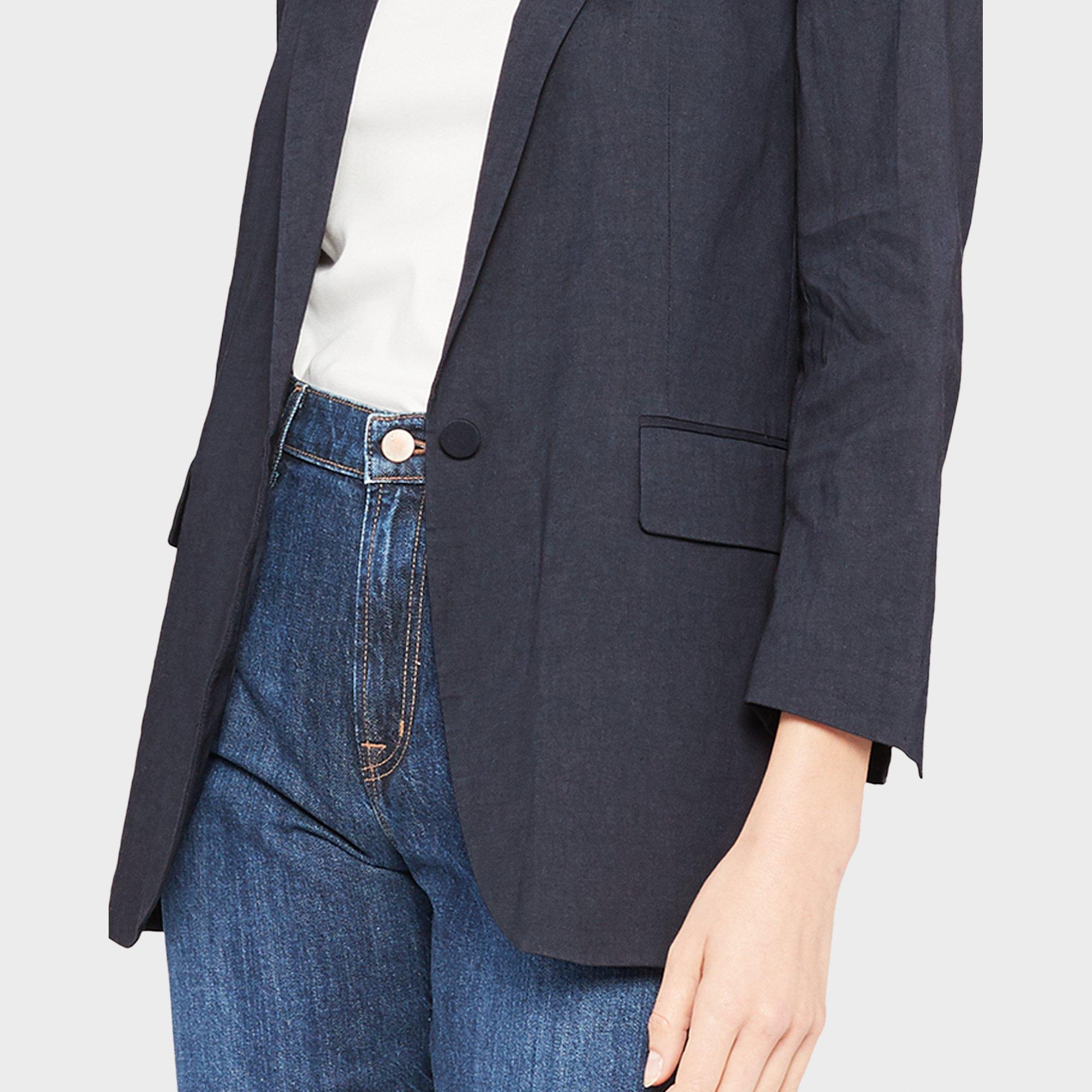 Casual Blazer in Stretch Linen